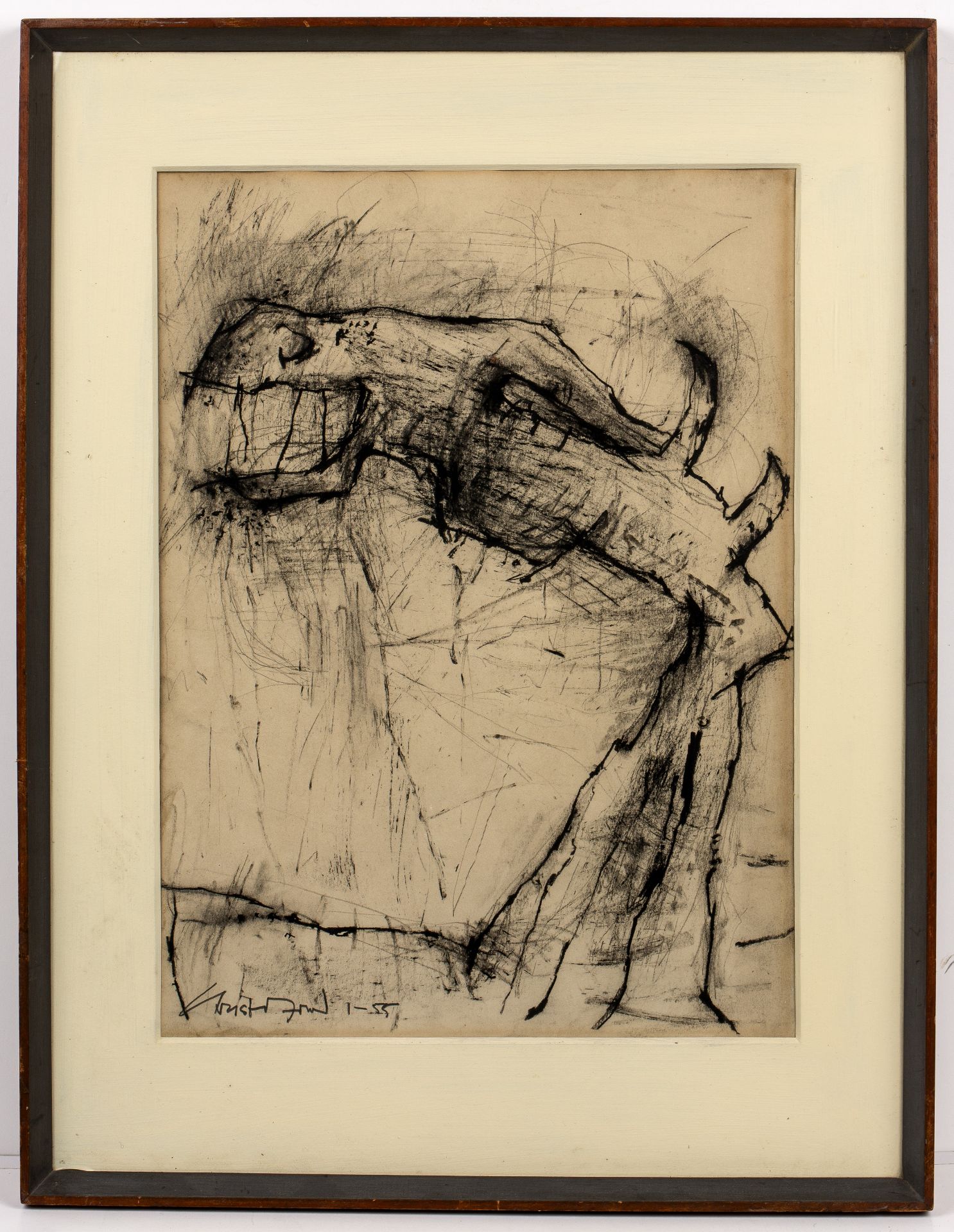 John Christoforou (1921-2014) Horse Head, 1955 signed and dated in pencil (lower left) pen and ink - Bild 2 aus 3