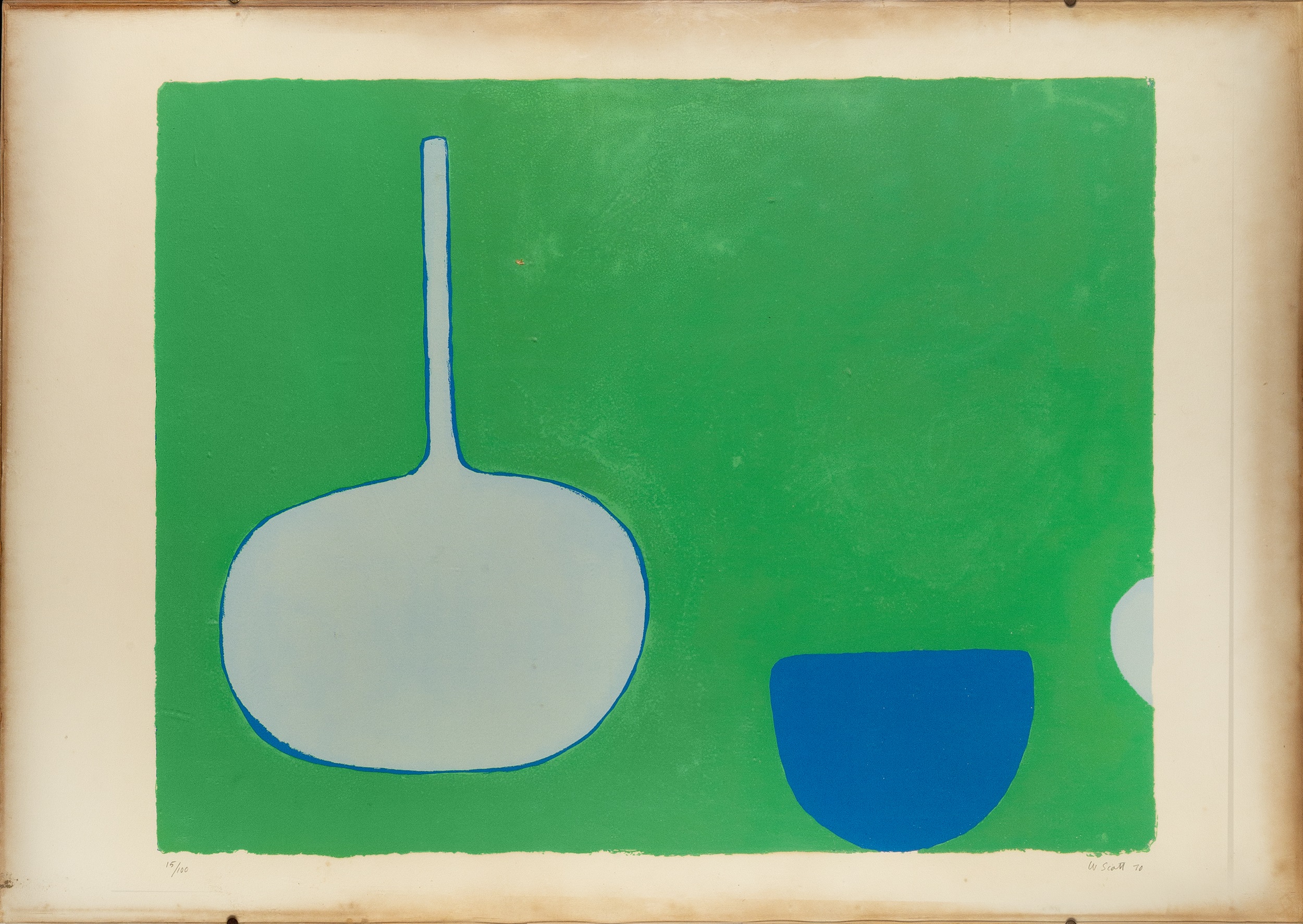 William Scott (1913-1989) Bottle and Bowl, Blues on Green, 1970 15/100, signed, dated, and - Image 2 of 13