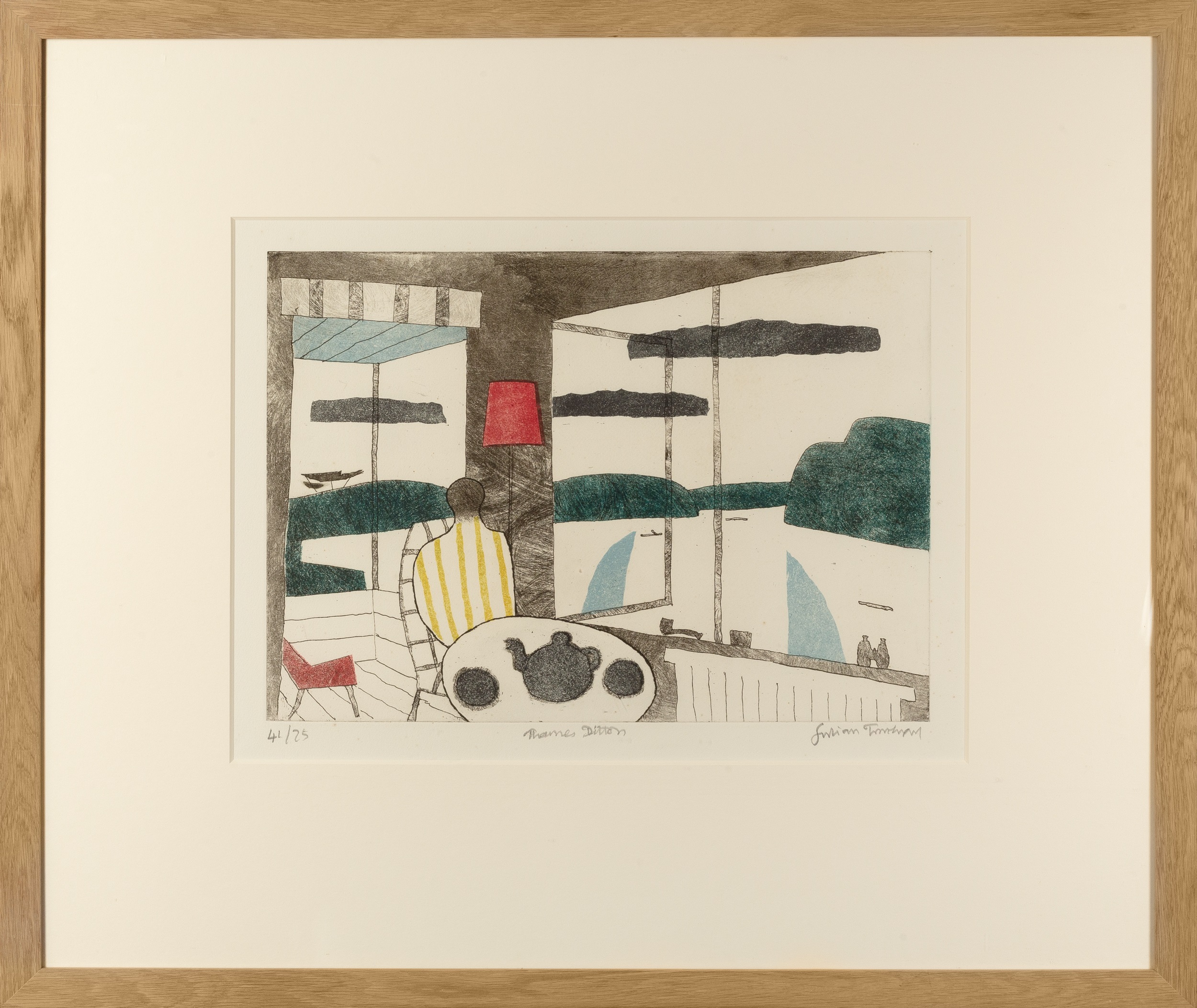 Julian Trevelyan (1910-1988) Thames Ditton, 1969 41/75, signed, titled, and numbered in pencil (in - Image 2 of 3