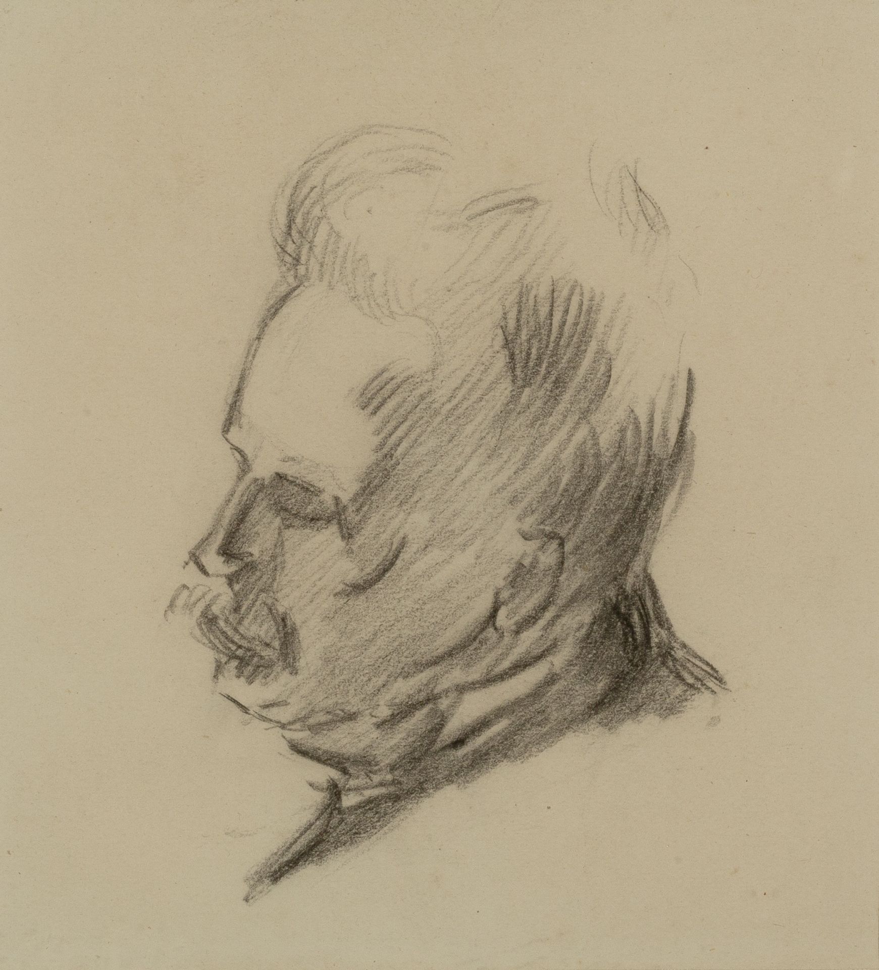 William Orpen (1878-1931) Portrait of Harold Spender pencil on paper 9.5 x 8.5cm. Provenance: The