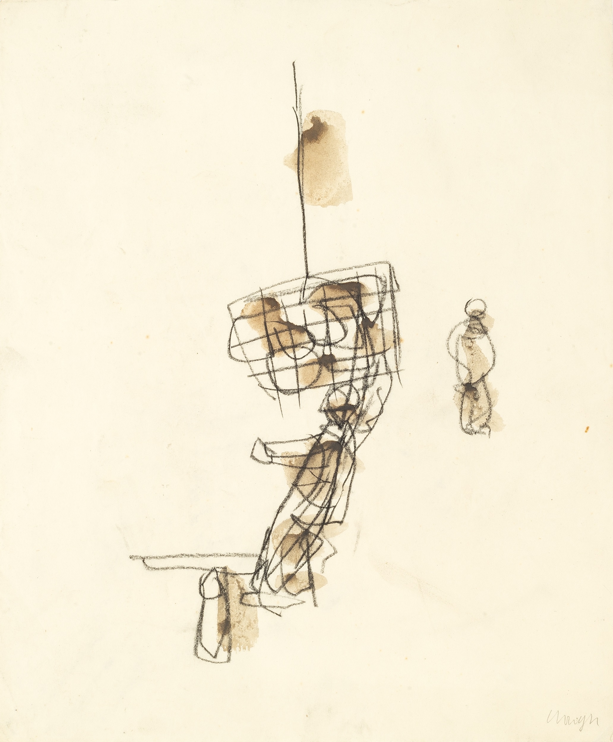 Prunella Clough (1919-1999) Men at Work, circa 1960 a set of four drawing each signed in pencil ( - Image 4 of 4