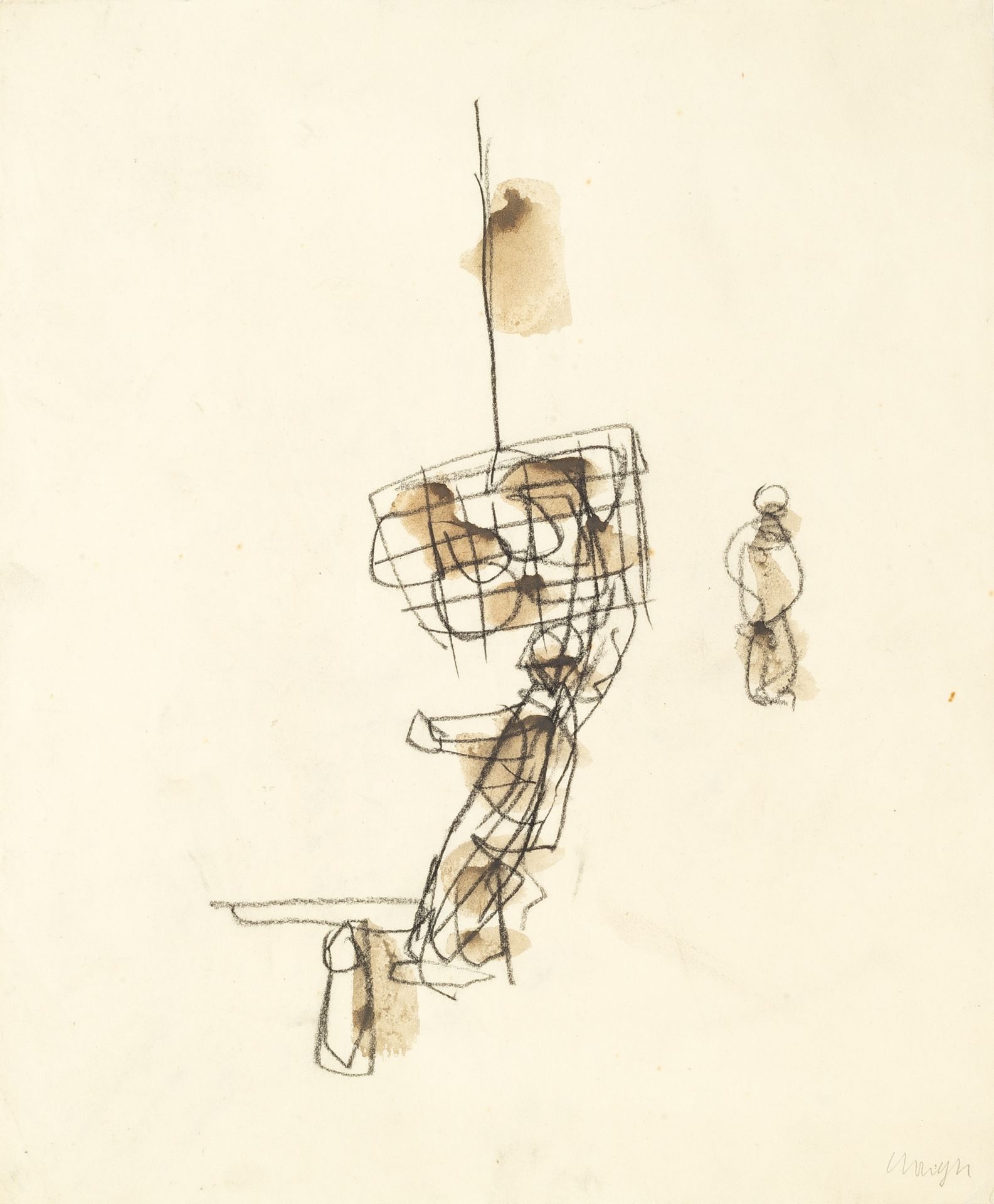 Prunella Clough (1919-1999) Men at Work, circa 1960 a set of four drawing each signed in pencil ( - Bild 4 aus 4