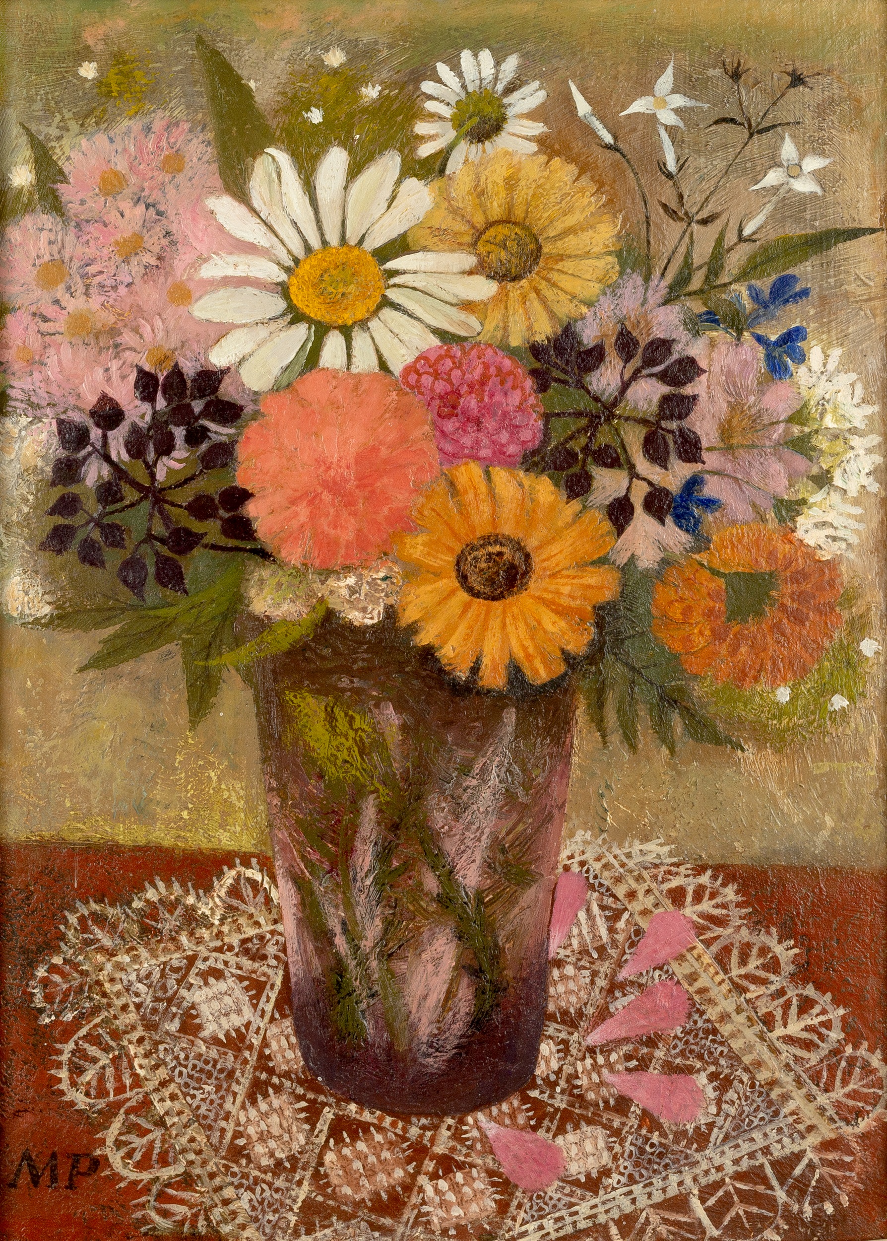 Margaret Pullee (1910-2003) A Mixed Bunch signed with initials (lower left) oil on board 28.5 x 20.