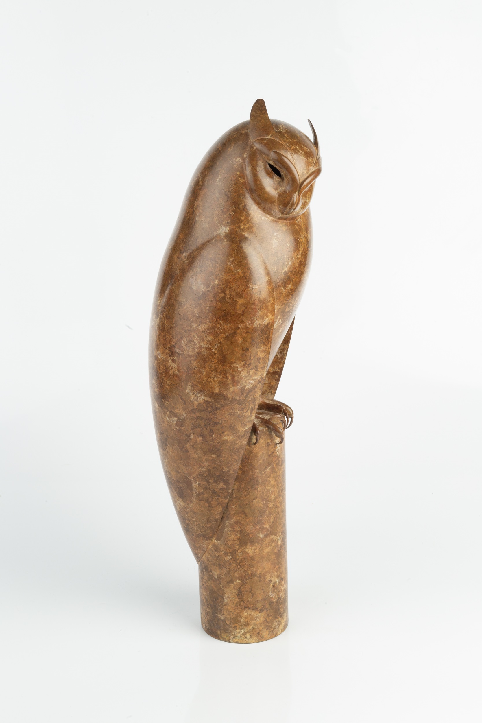 Geoffrey Dashwood (b.1947) Long Eared Owl 3/12, signed and numbered brown patinated bronze 44cm - Image 2 of 5
