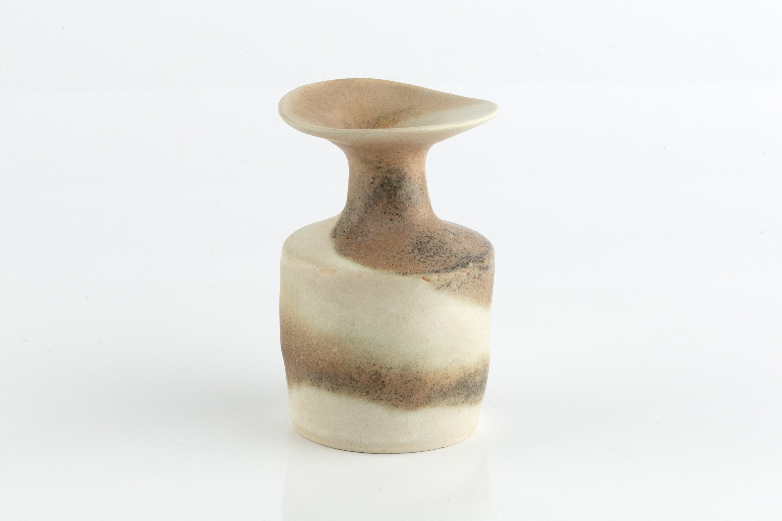 Lucie Rie (1902-1995) Vase swirled pale glazes impressed potter's seal 12.2cm high. - Image 3 of 6