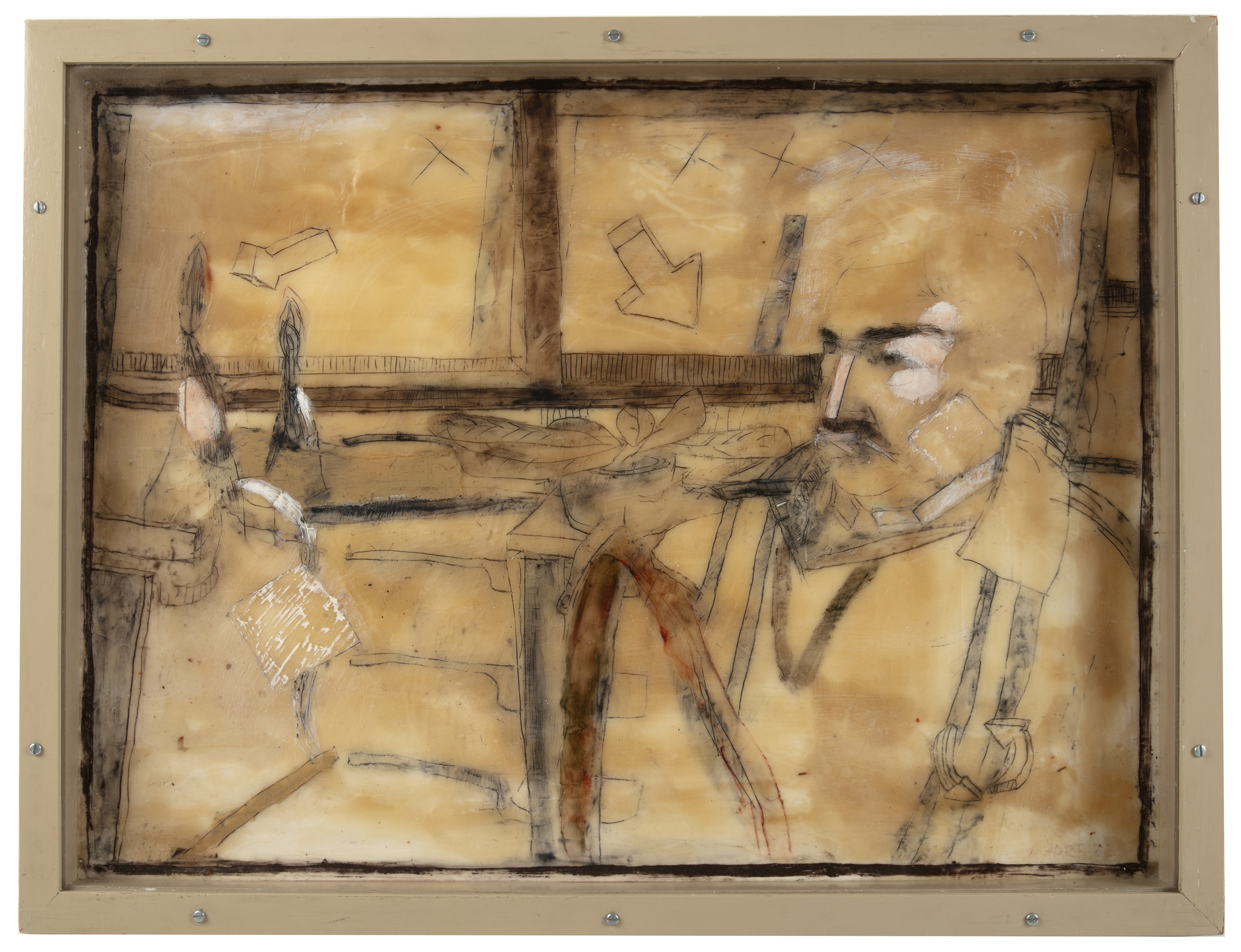 Alistair Park (1930-1984) In Another Kitchen, diptych both parts signed and dated (to reverse) mixed - Image 4 of 6