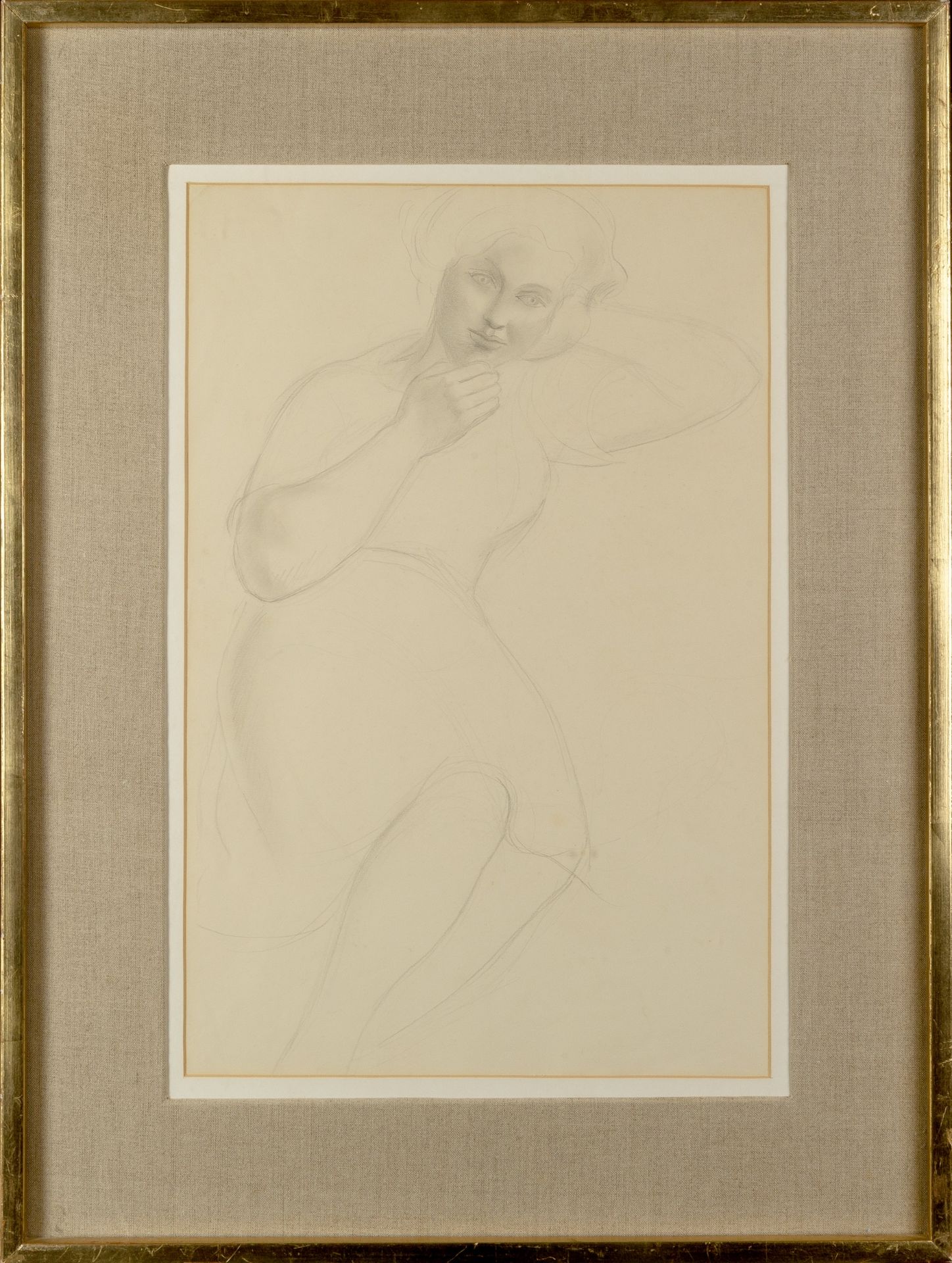 Christopher Wood (1901-1930) Seated Girl pencil on paper 47 x 31cm. Provenance: Mercury Gallery, - Bild 2 aus 7