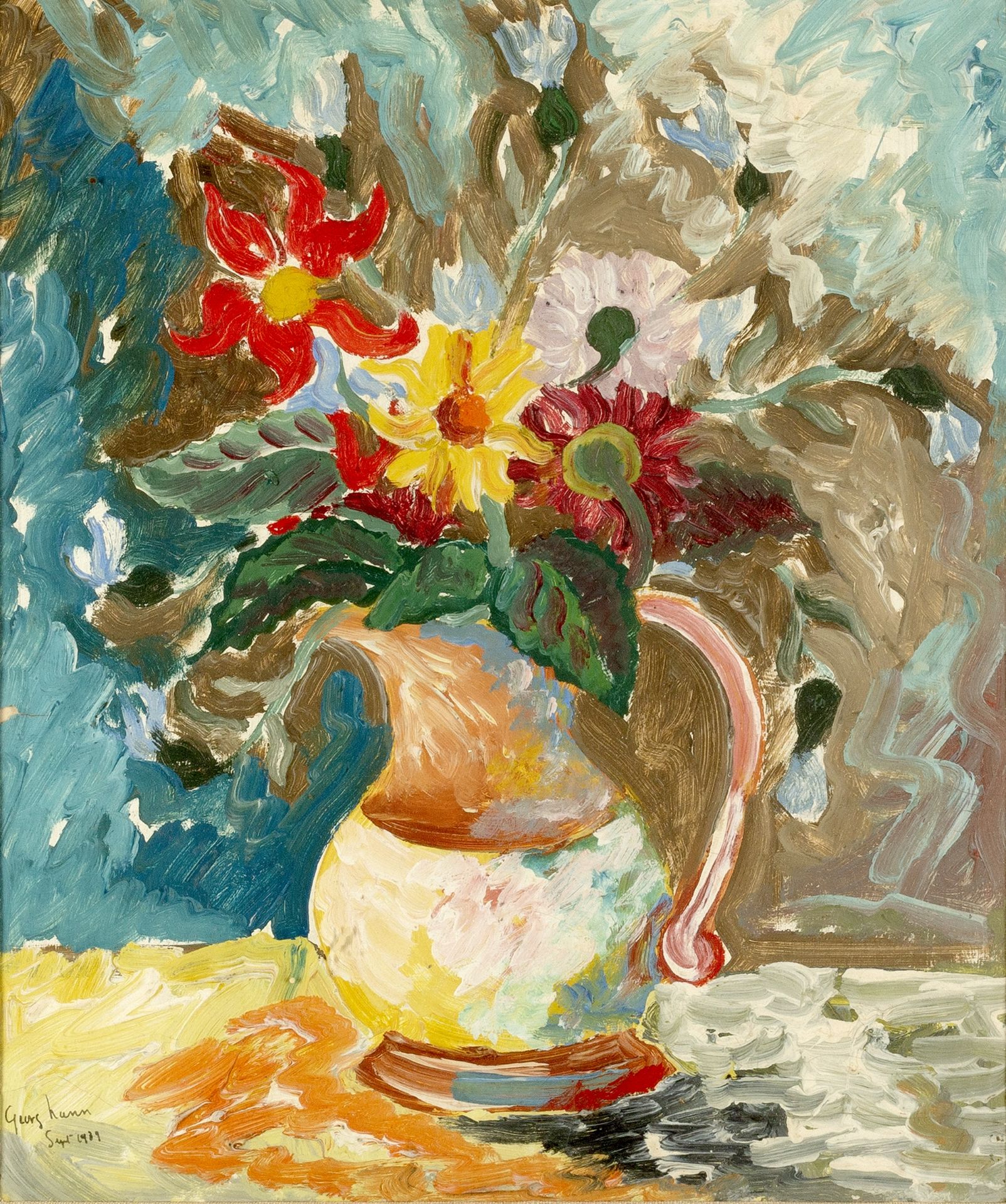 George Hann (1900-1979) Vase of Flowers, 1939 signed and dated (lower left) oil on board 32 x 26cm.