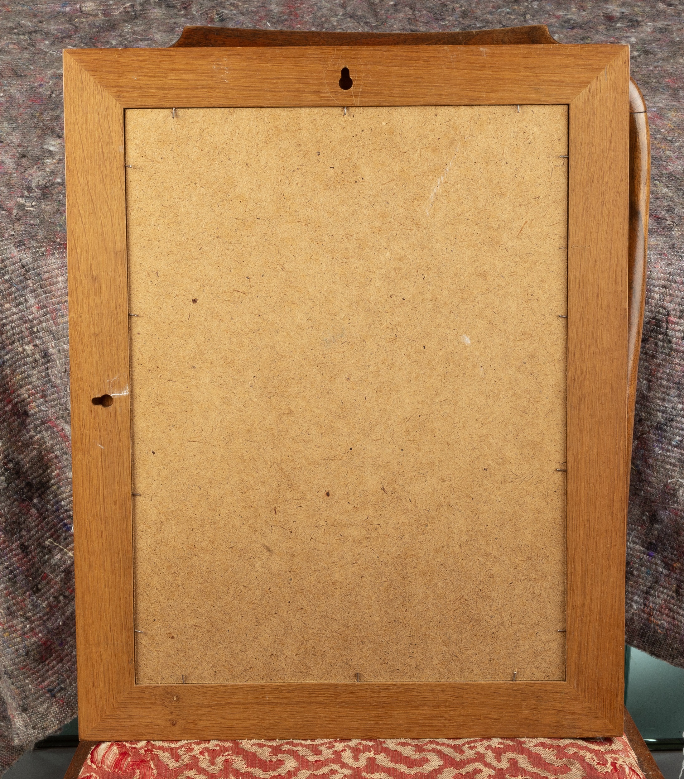 Christopher Vickers (Contemporary) Arts & Crafts mirror oak with an inlaid pattern signed 49 x 39cm. - Image 2 of 12