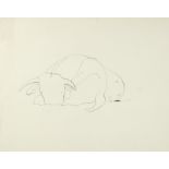 Sven Berlin (1911-1999) Resting Bull pen and ink 37 x 48cm.