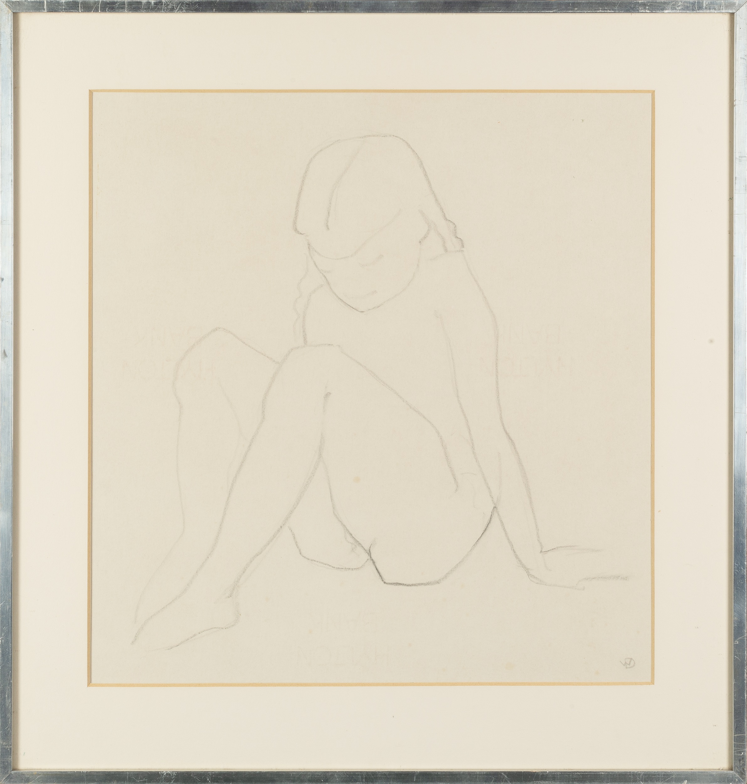 David Wynne (1926-2014) Seated Female Nude signed with initials (lower right) pencil on paper 36 x - Image 2 of 3