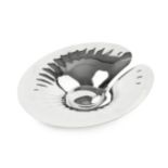 Georg Jensen, Denmark Fruit bowl silver plate, modelled in the form of a lily pad impressed marks