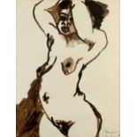 Saverio Barbaro (1924-2020) Nude, 1967 signed and dated (lower right) watercolour 73 x 54cm.
