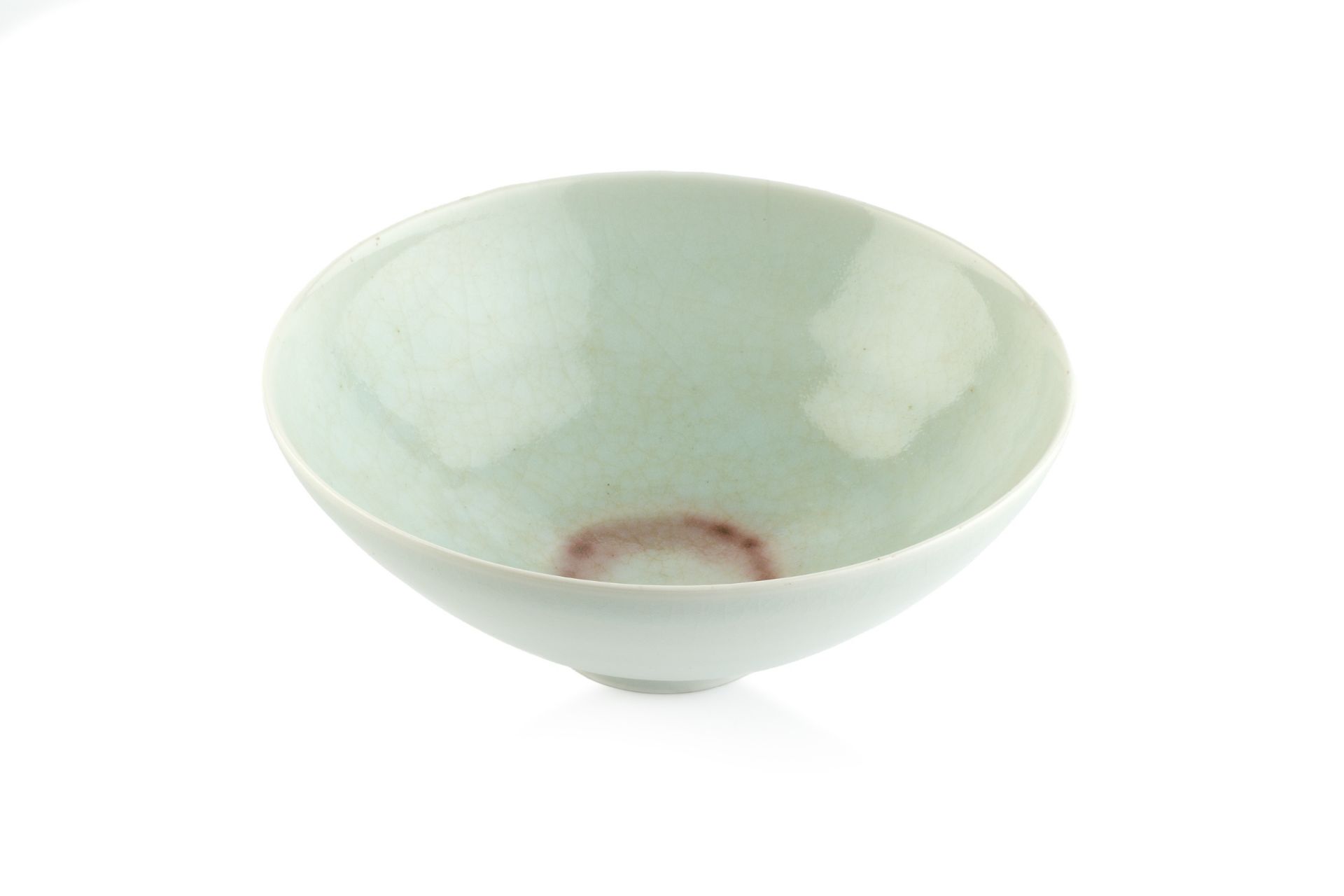 Edmund De Waal (b.1964) Bowl porcelain, with celadon glaze and red detail to the well impressed
