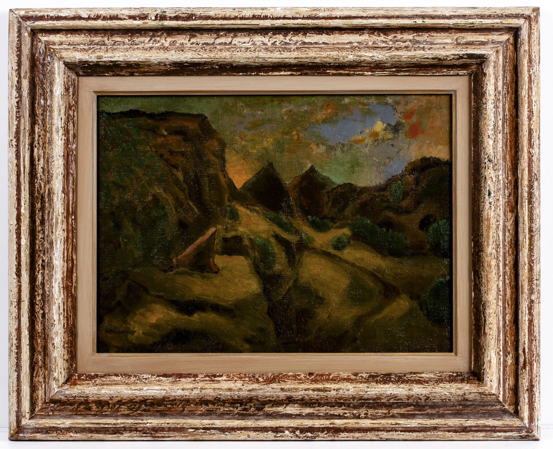 Horace Brodzky (1885-1969) Mountain Sunset, 1937 signed and dated (lower left), titled (to - Bild 2 aus 3