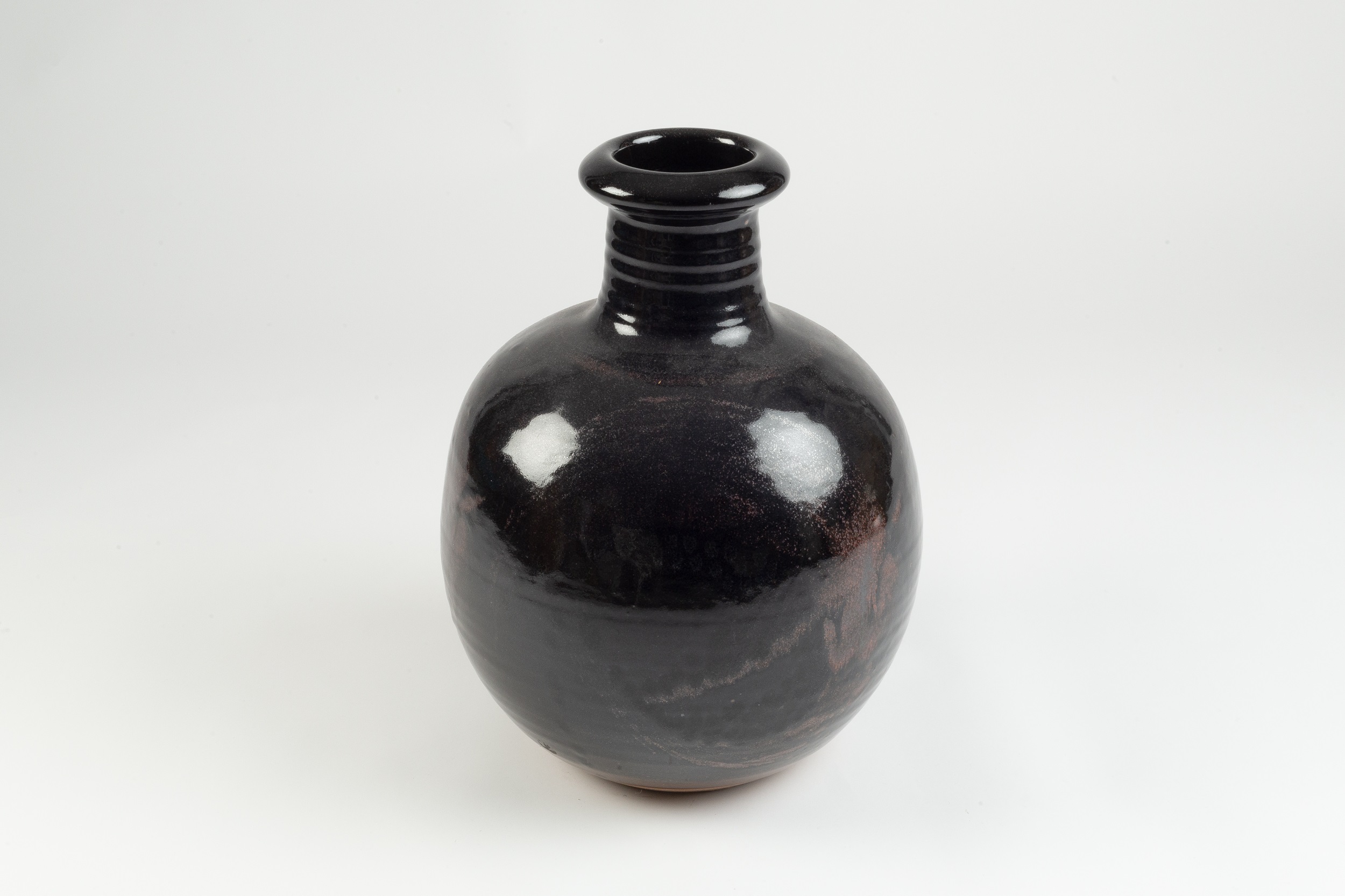 David Lloyd-Jones (1928-1994) Large vase tenmoku impressed potter's seal 52cm high. - Image 2 of 2