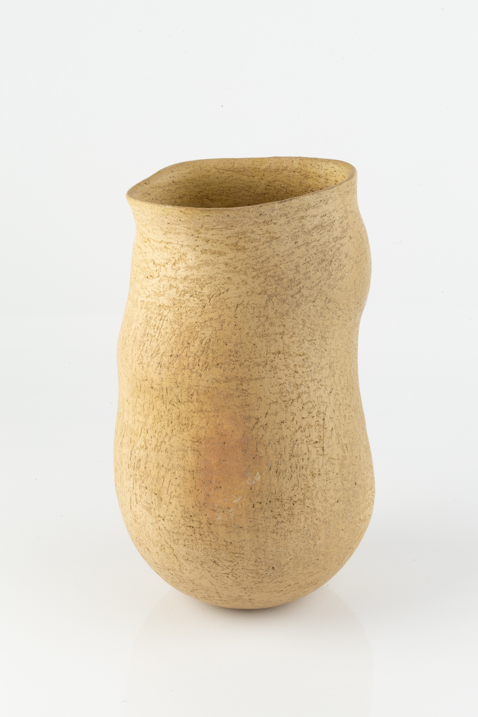 Elspeth Owen (b.1938) Vessel earthenware, smoke fired, layered slips in ochre and pale brown 25. - Image 2 of 3