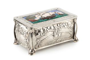 Omar Ramsden (1873-1939) and Alwyn Carr (1872-1940) An Arts & Crafts silver and enamel box, 1902 the