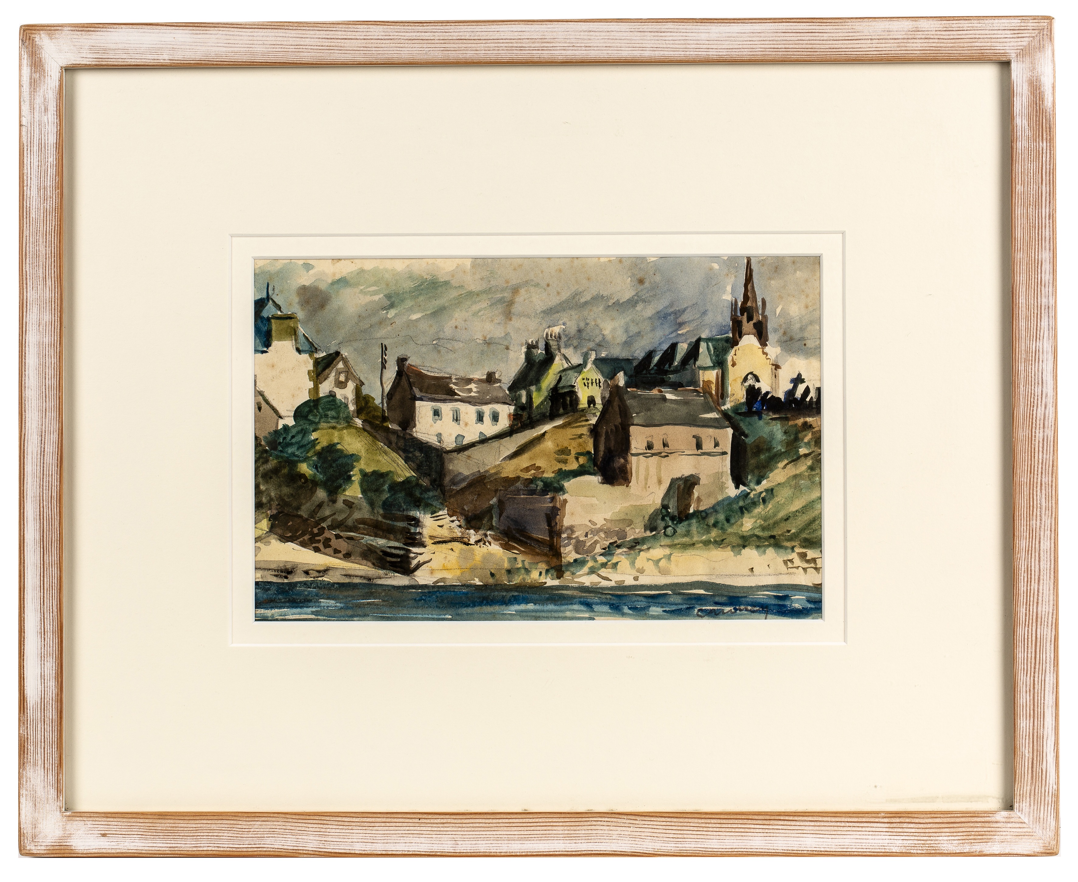 Michael Canney (1923-1999) Cornish Village signed in pencil (lower right) watercolour 16 x 25cm. - Image 2 of 3