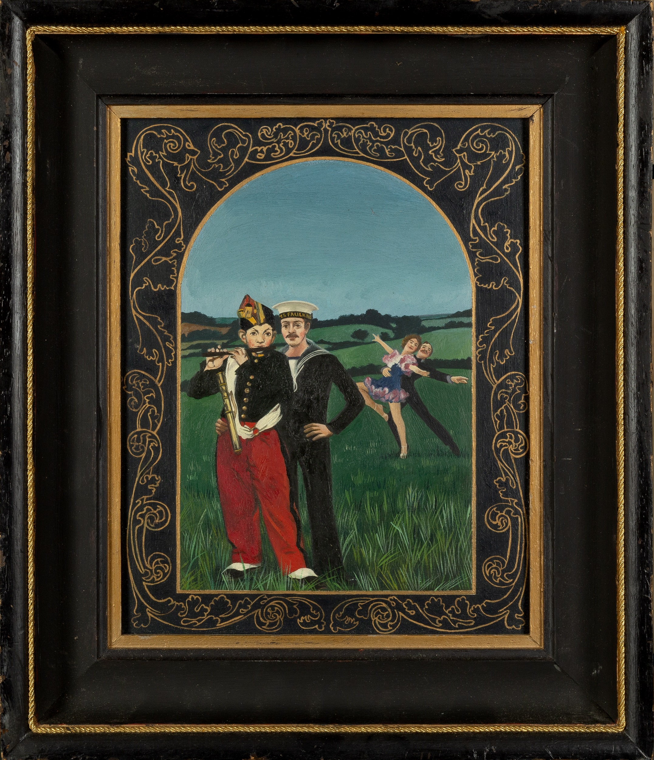 Patricia Faulkner (b.1946) Tom, Tom The Piper's Son signed and titled (to reverse) oil on board 23 x - Image 2 of 3