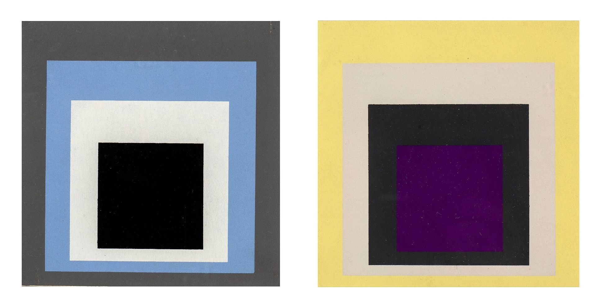 Josef Albers (1888-1976) Homage to the Square two lithographs 13 x 13cm, framed as one (2).