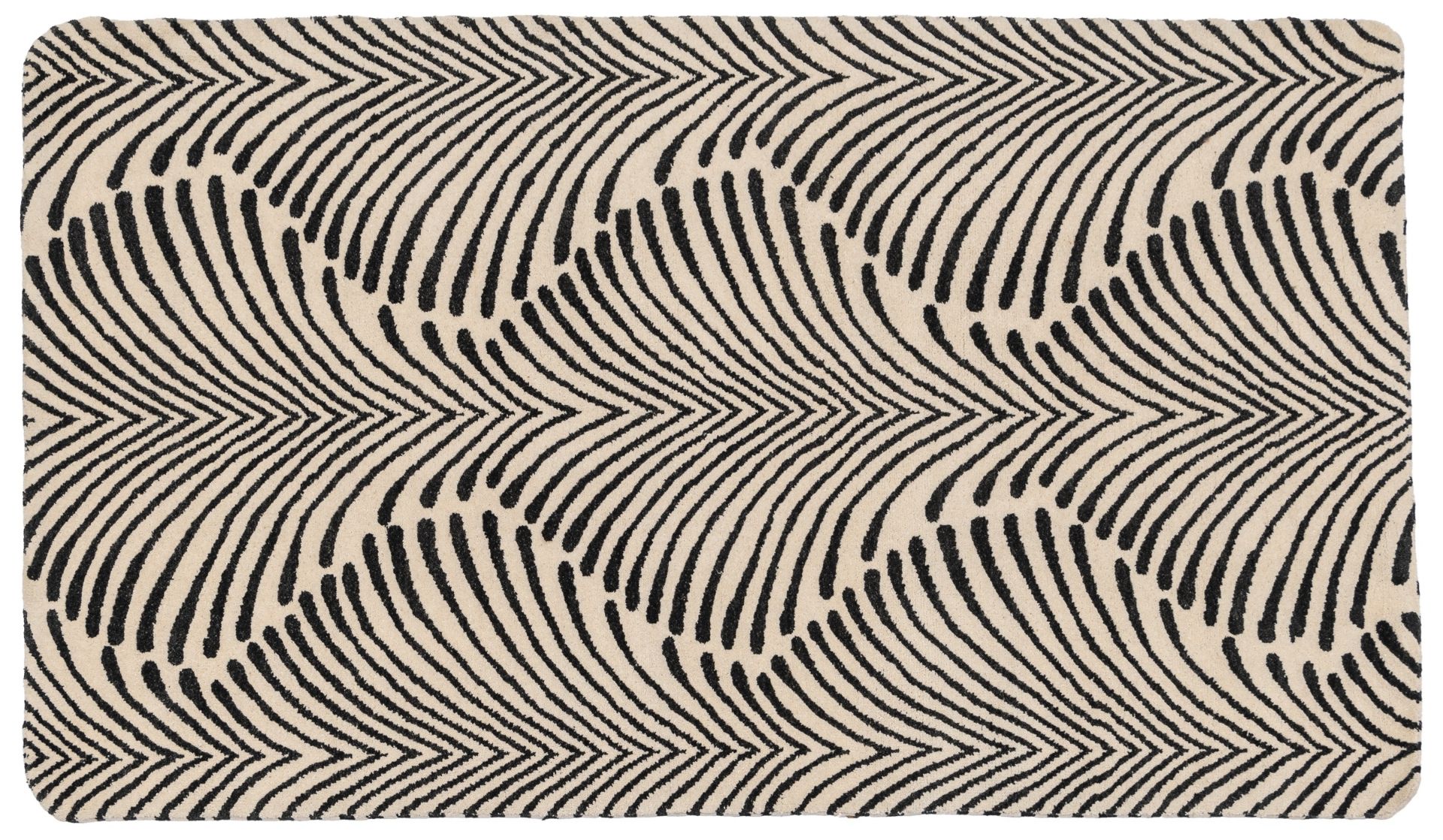 Manner of Oliver Hill (1887-1968) Art Deco style rug with zebra pattern 210 x 123cm. 210cm x 123cm