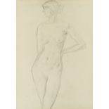 Augustus John (1878-1961) Standing Nude with a portrait study to reverse pencil on paper 37 x
