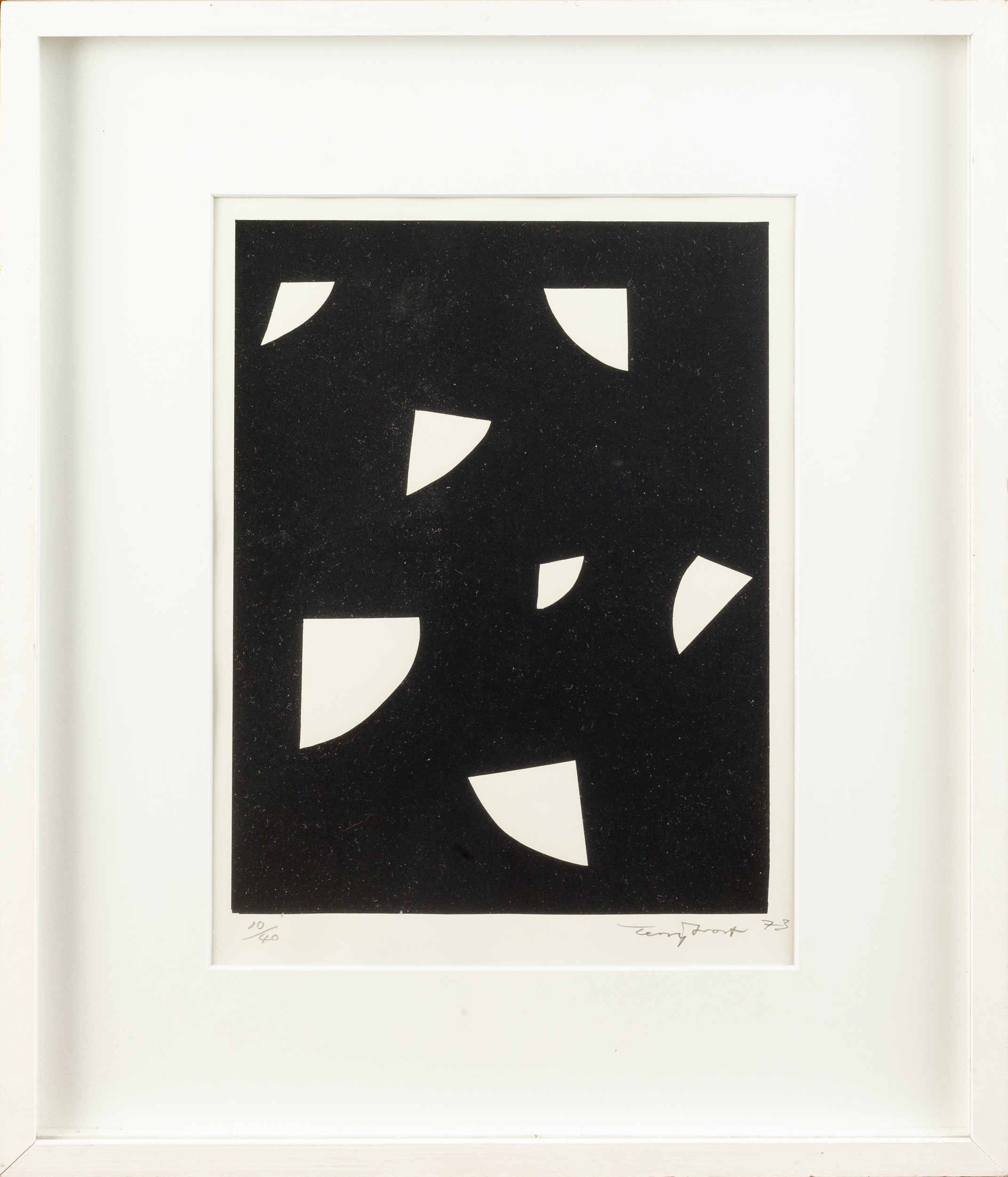 Terry Frost (1915-2003) Variations (White on Black), 1973 10/40, signed, dated, and numbered in - Image 2 of 3