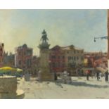 Ken Howard (1932-2022) Evening in Campo San Giovanni e Paolo, Venice, July 11 2002 signed (lower