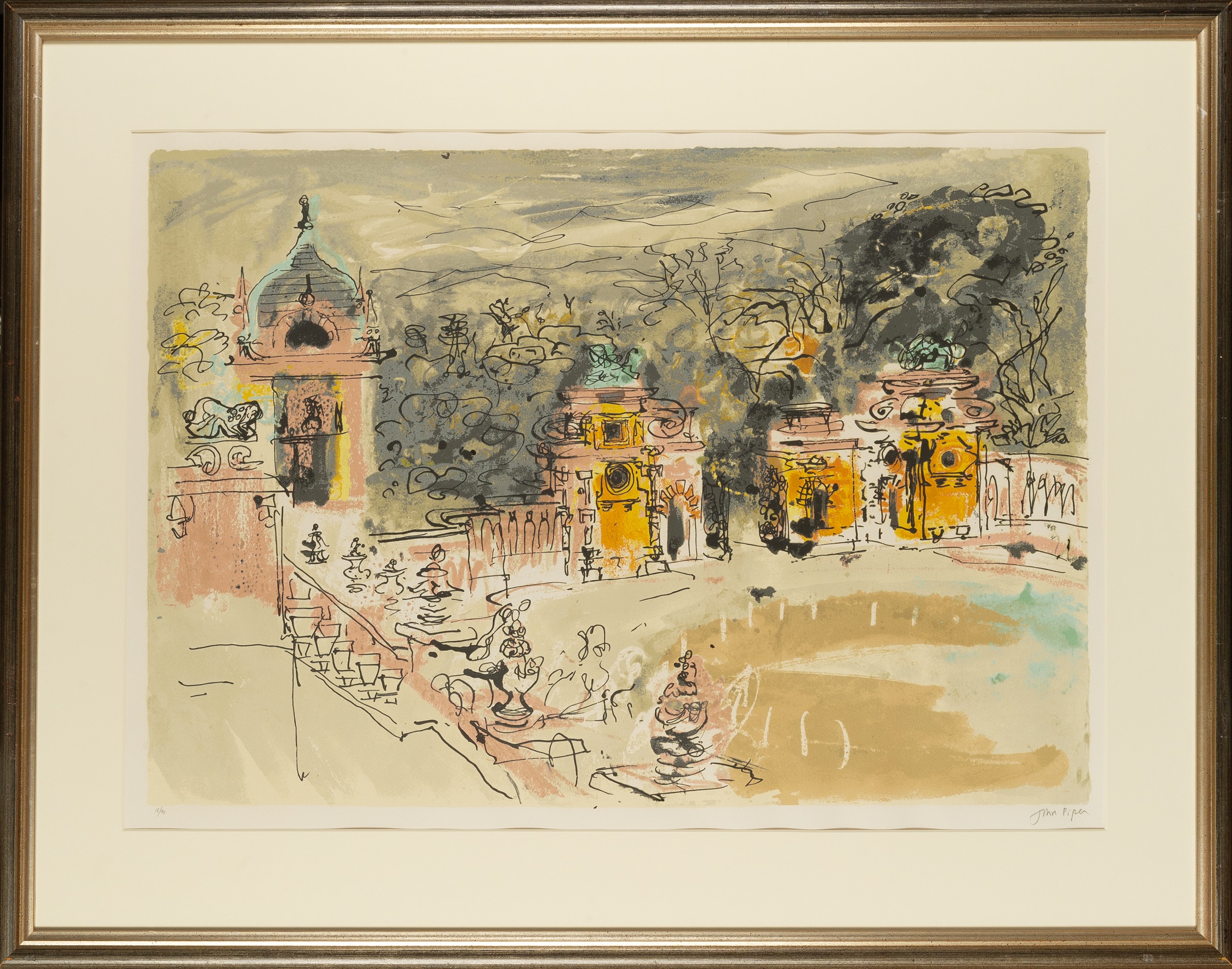 John Piper (1903-1992) Harlaxton Hall (Levinson 372), 1984 18/90, signed and numbered in pencil ( - Image 2 of 3