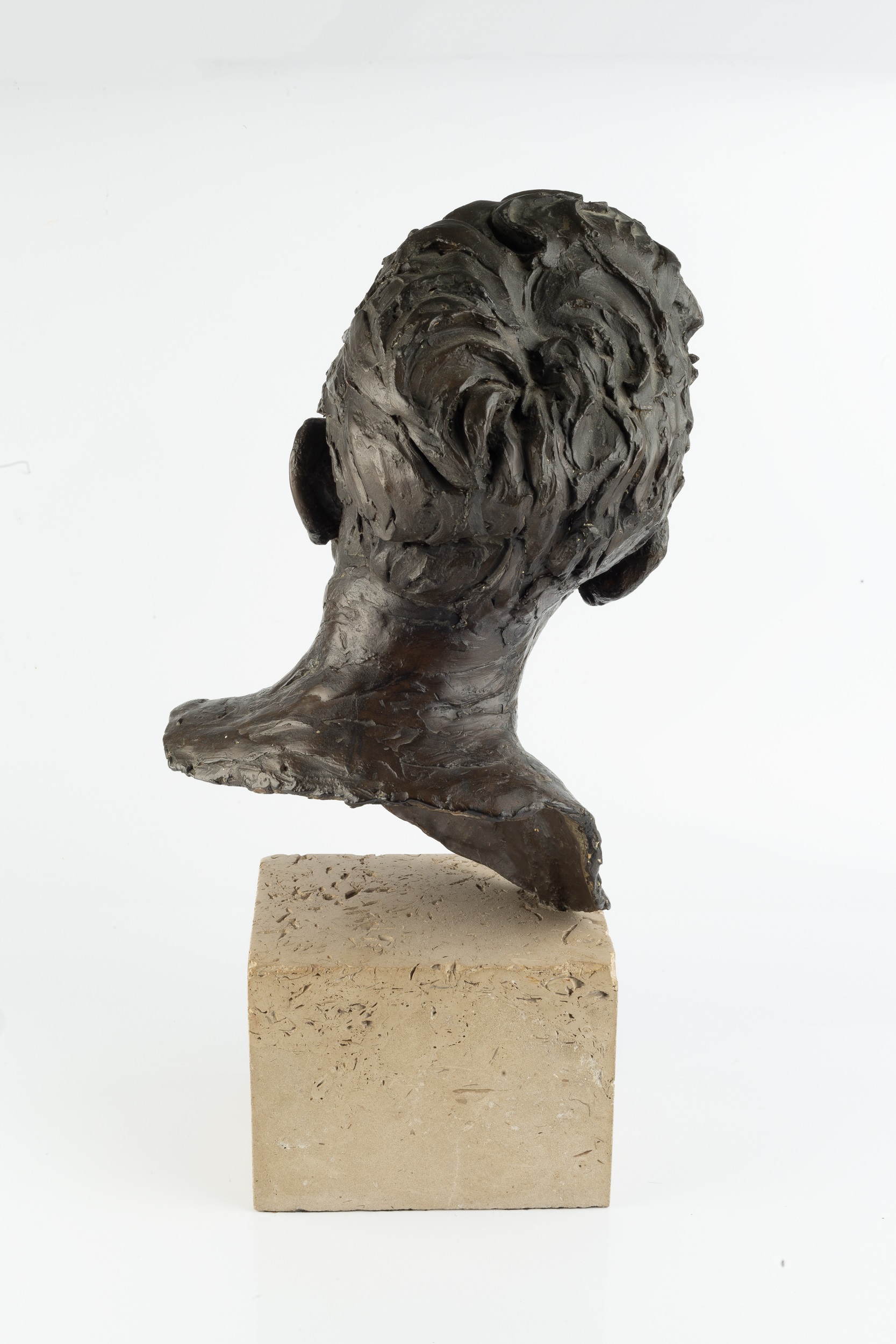 Ian Walters (1930-2006) Portrait of Ivan Geffen bronze on a rectangular plinth 56cm high. - Image 3 of 3