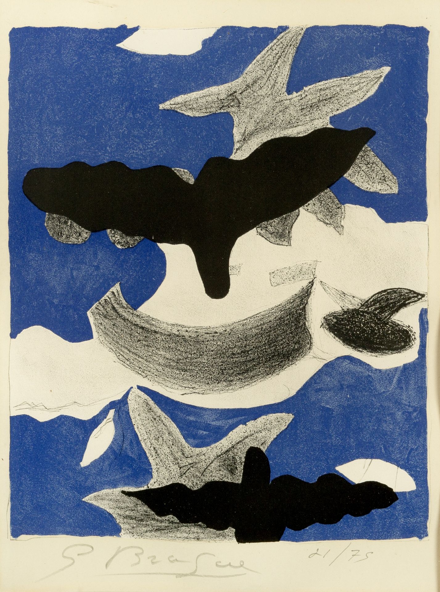 Georges Braque (1882-1963) Birds I, 1955 21/75, signed and numbered in pencil (in the margin)