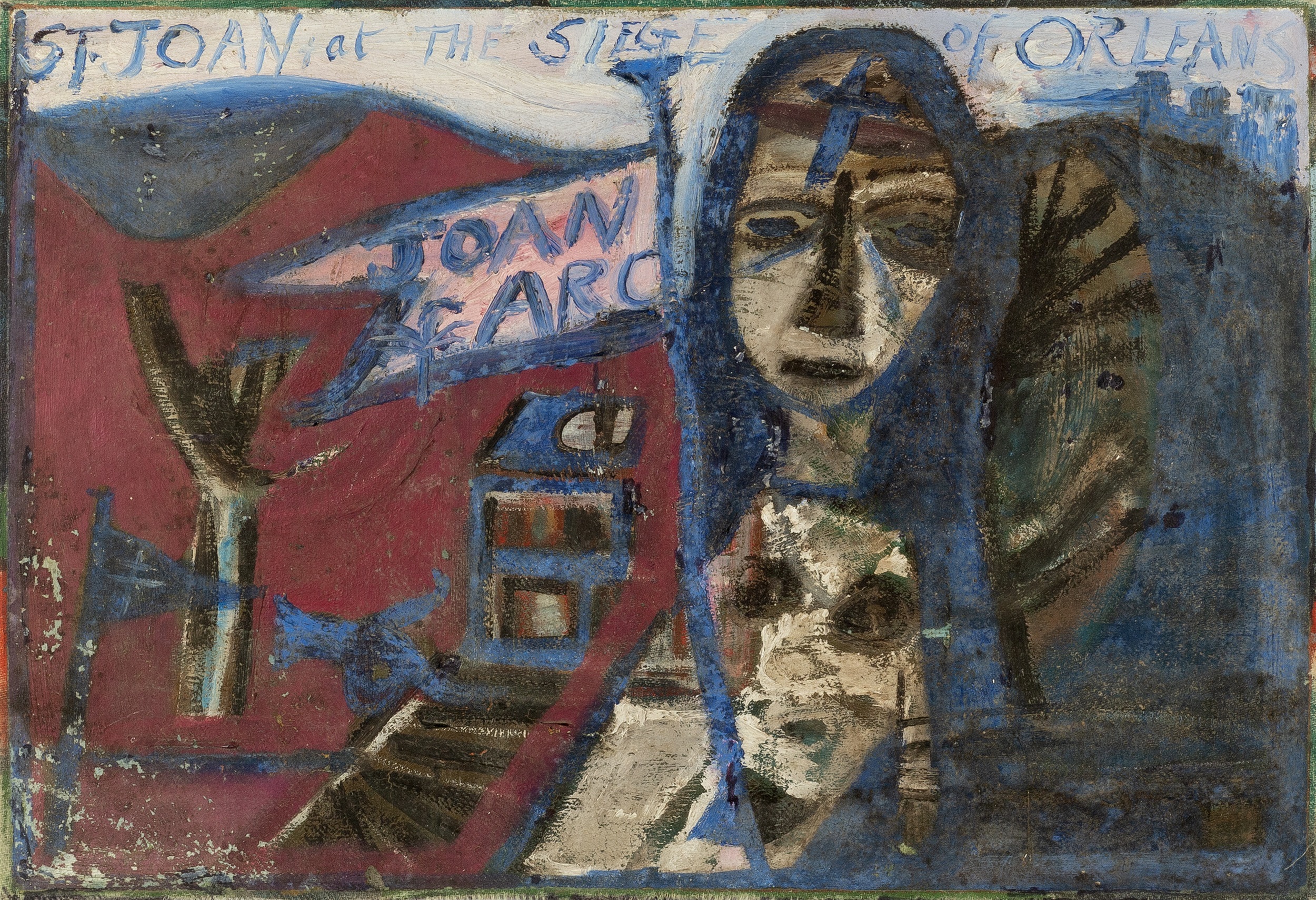 Patrick Hayman (1915-1988) St Joan at the Siege of Orleans oil on canvas board 26.5 x 38cm.