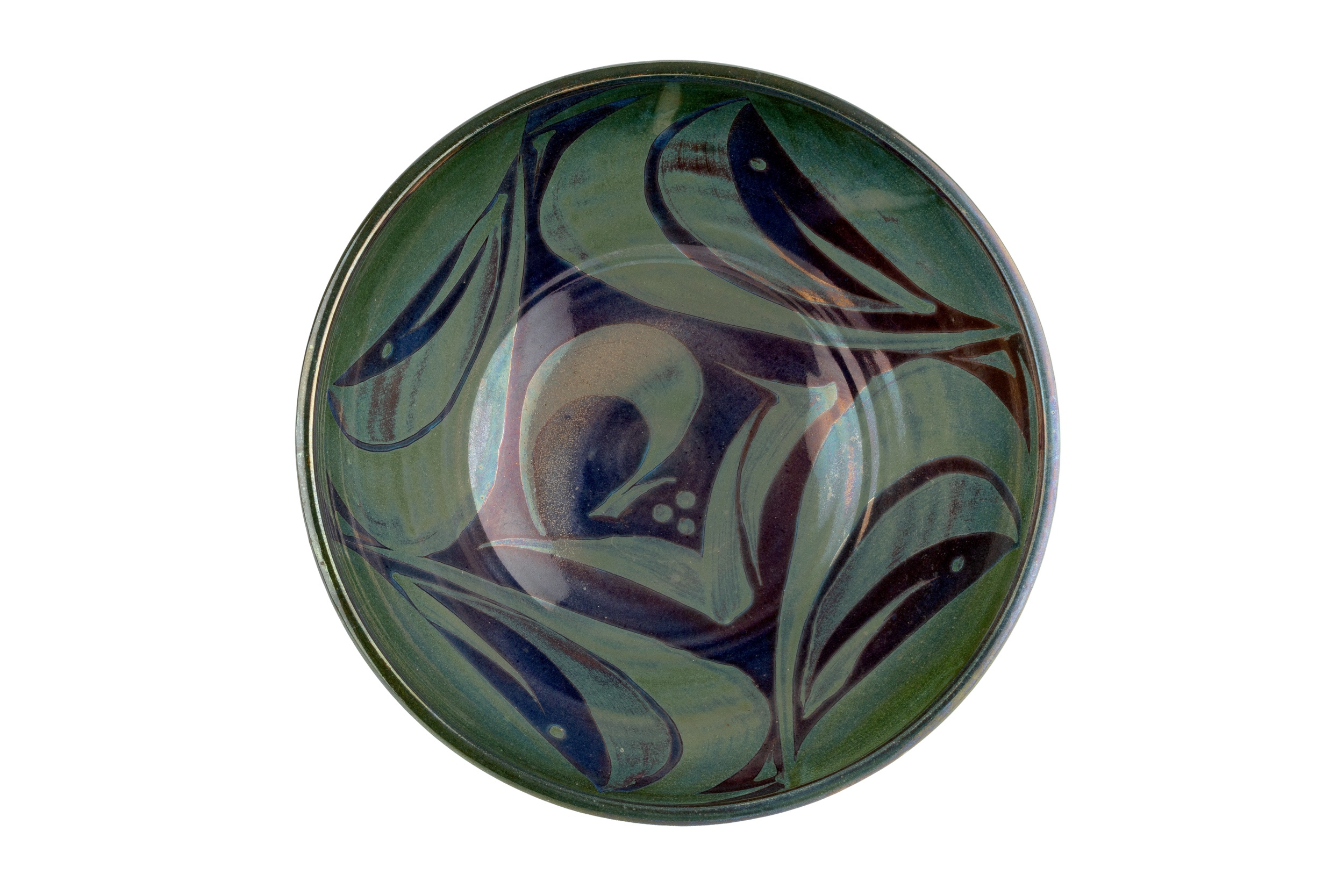 Alan Caiger-Smith (1930-2020) at Aldermaston Pottery Footed bowl, 1995 decorated in dark blue and - Image 2 of 4