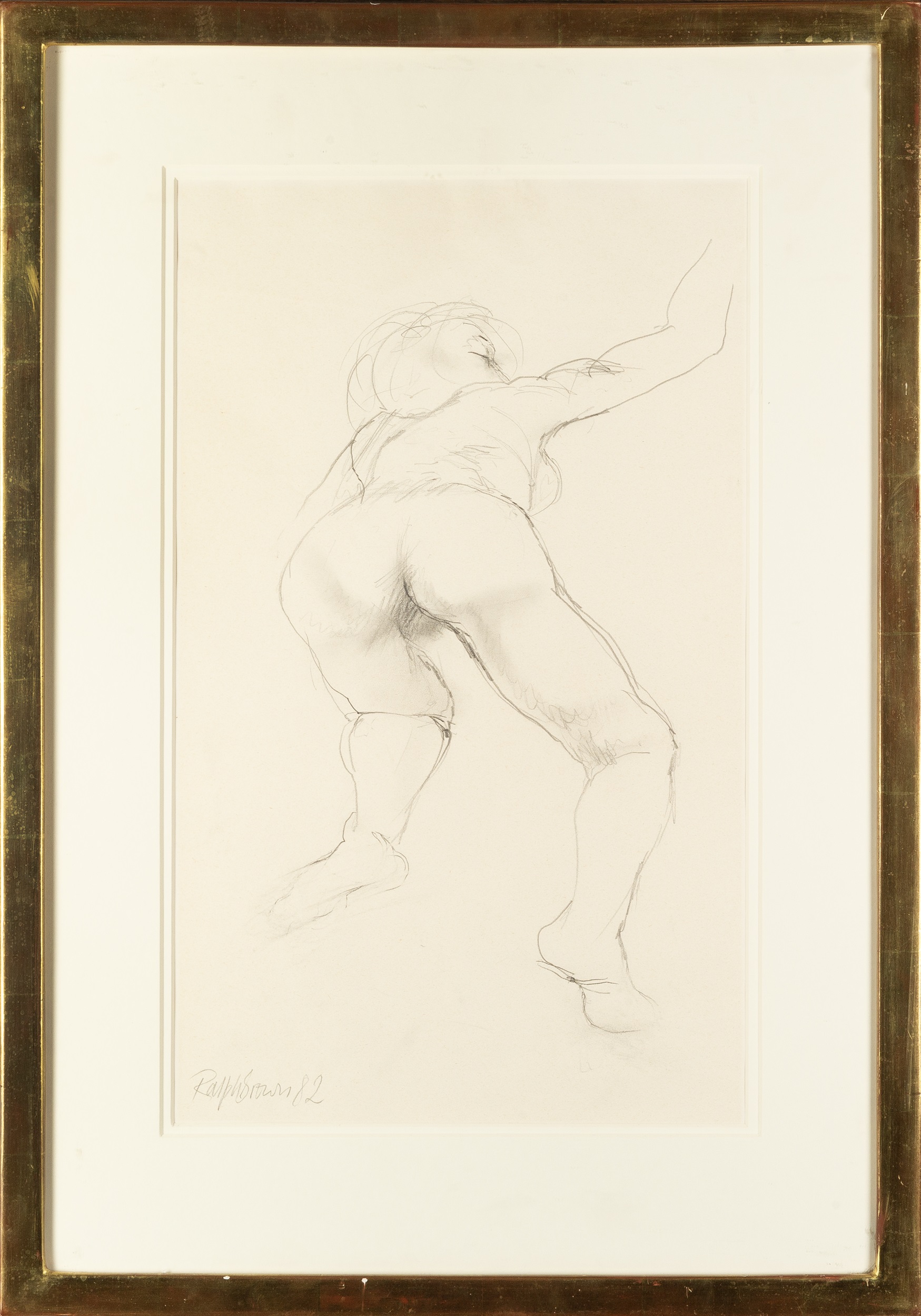 Ralph Brown (1928-2013) Nude from Behind, 1982 signed and dated (lower left), titled (to reverse) - Image 2 of 3