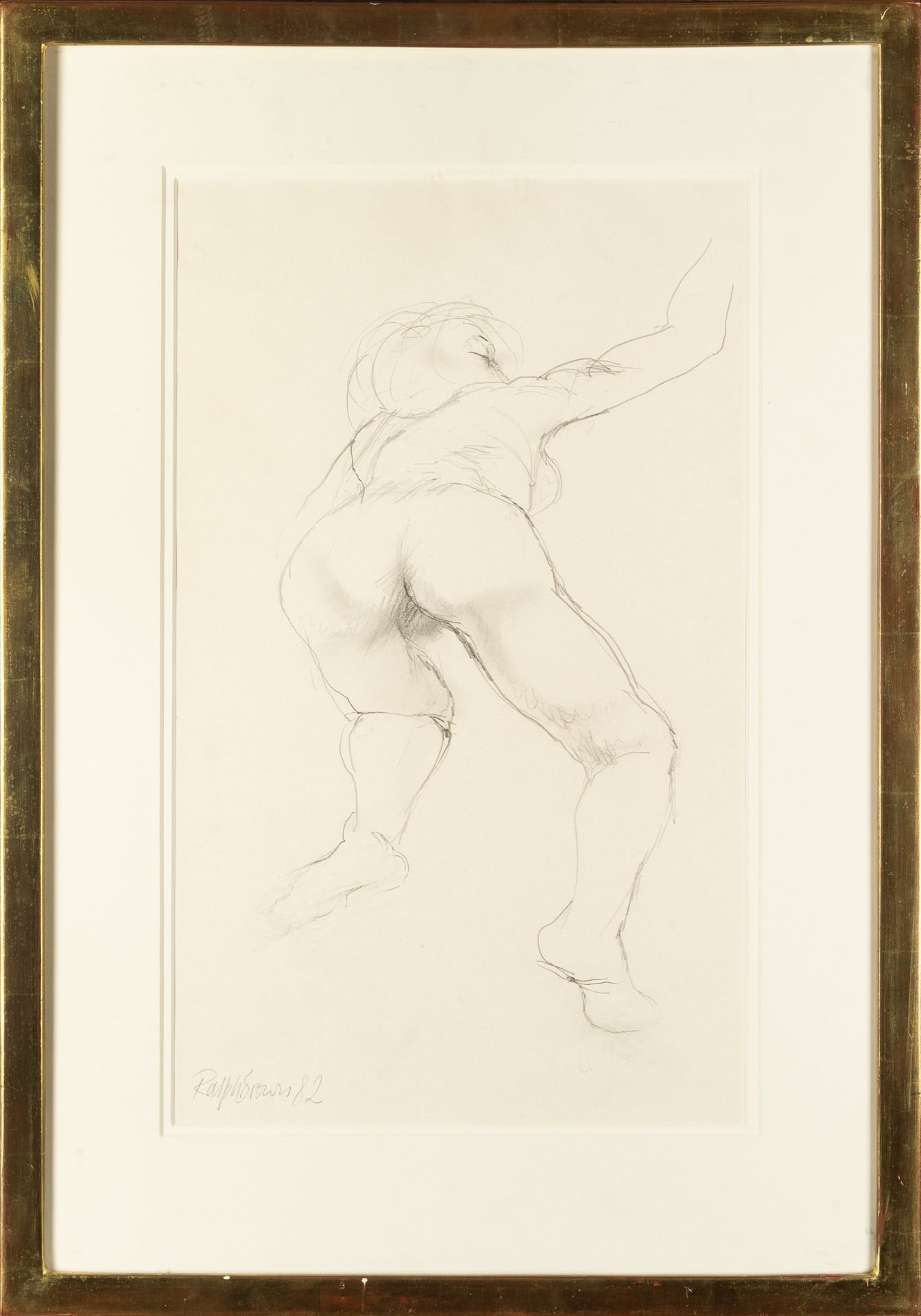 Ralph Brown (1928-2013) Nude from Behind, 1982 signed and dated (lower left), titled (to reverse) - Bild 2 aus 3