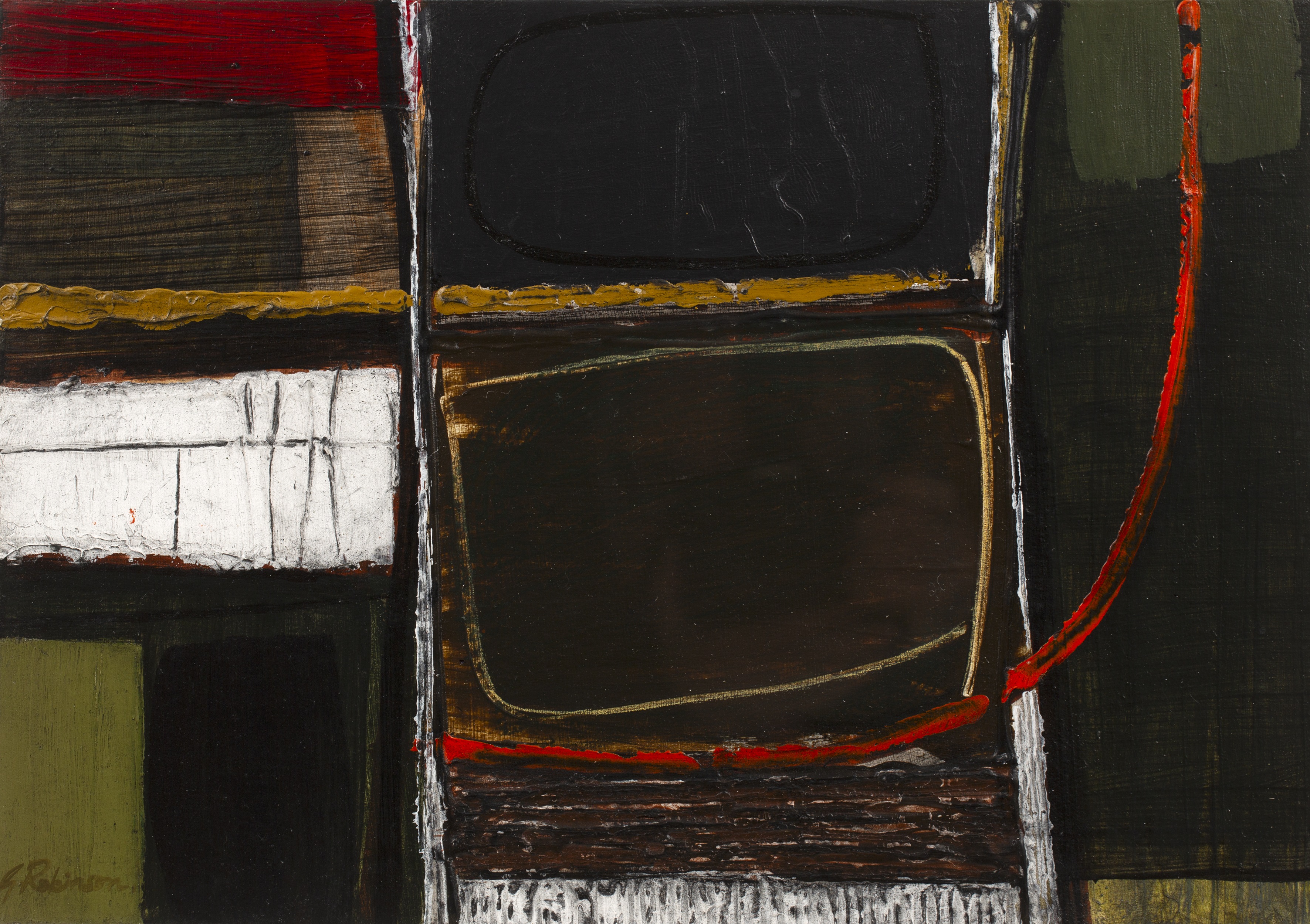 Geoffrey Robinson (b.1945) Outer Reaches IV signed (lower left) oil on board 31 x 42cm. Good