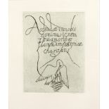 David Michael Jones (1895-1974) The Pelican in its Piety copper engraving 15 x 13cm.