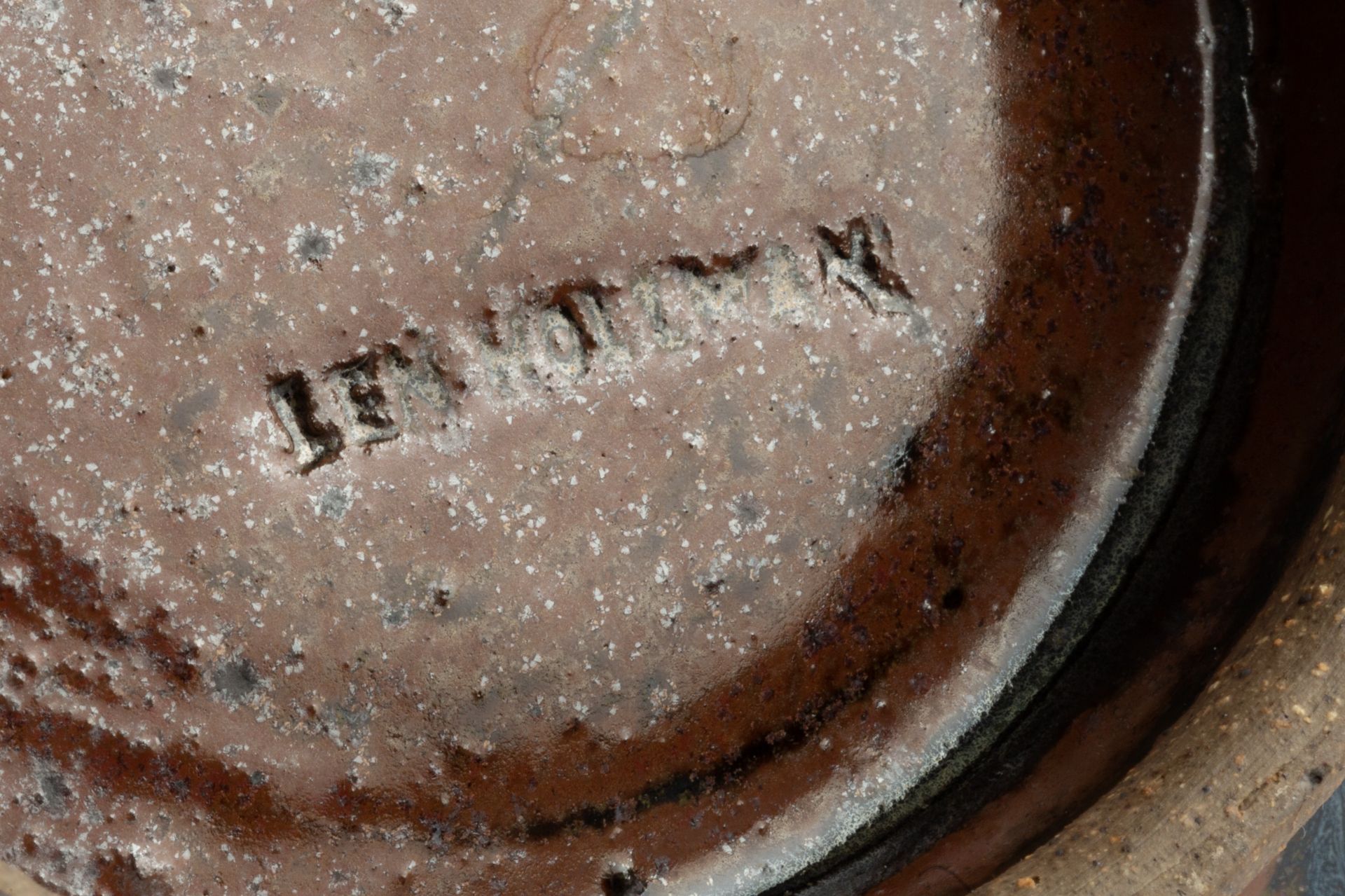 Len Hollman (20th Century) Footed bowl tenmoku impressed potter's seal 15cm high, 23cm diameter. - Image 3 of 3