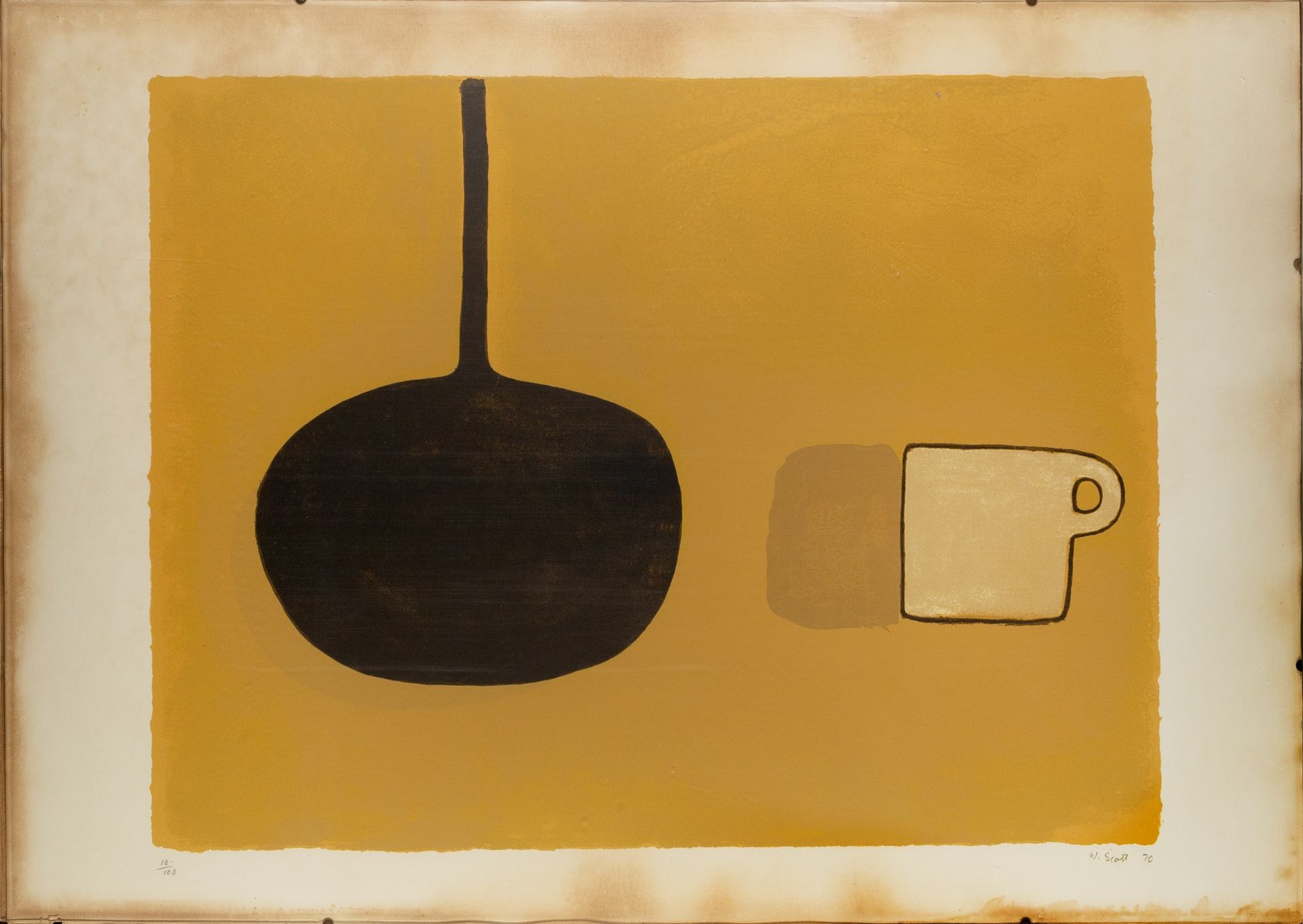William Scott (1913-1989) Black Pan, Beige Cup on brown, 1970 10/100, signed, dated, and numbered in - Image 2 of 3