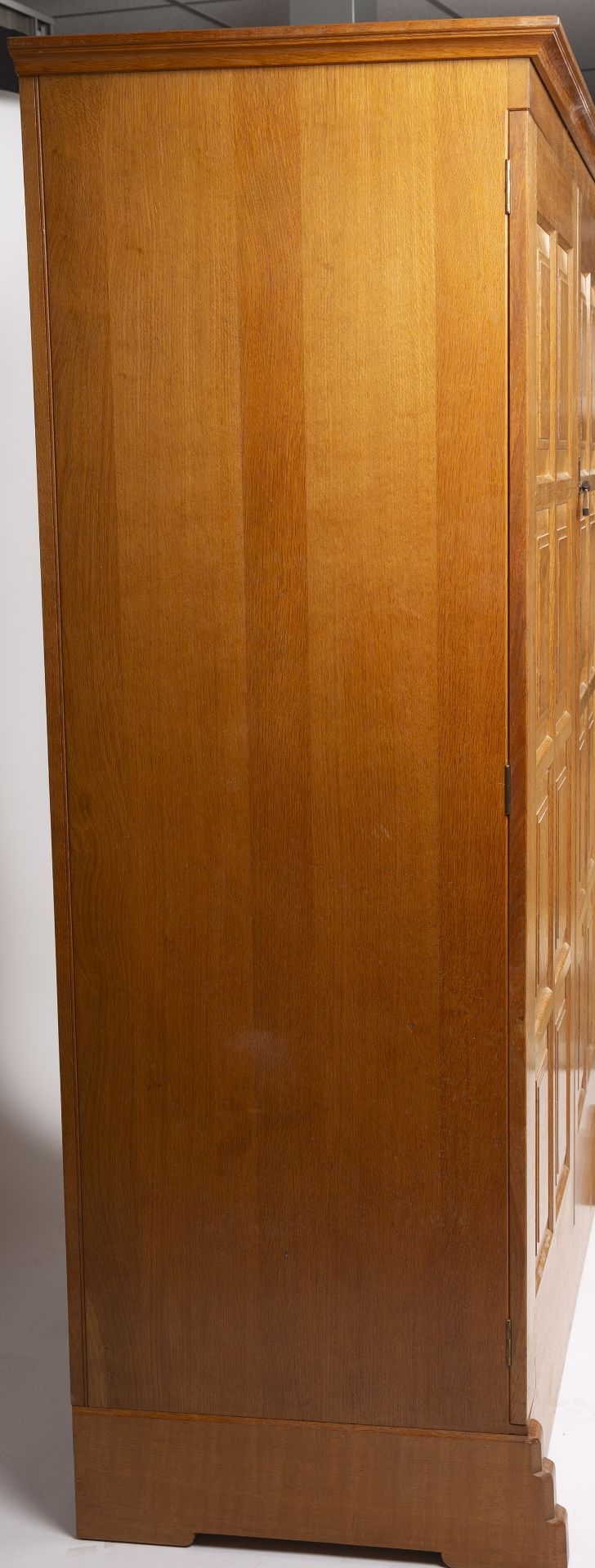 Hugh Birkett (1919-2002) Wardrobe oak, with panelled doors enclosing fitted shelves 181cm high, - Image 6 of 6