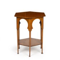 Attributed to Liberty & Co. Anglo-Moresque occasional table, circa 1900 oak 71cm high, 53cm wide.