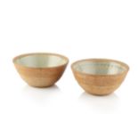 Richard Batterham (1936-2021) Two bowls stoneware, the interiors with green ash glaze both 15cm
