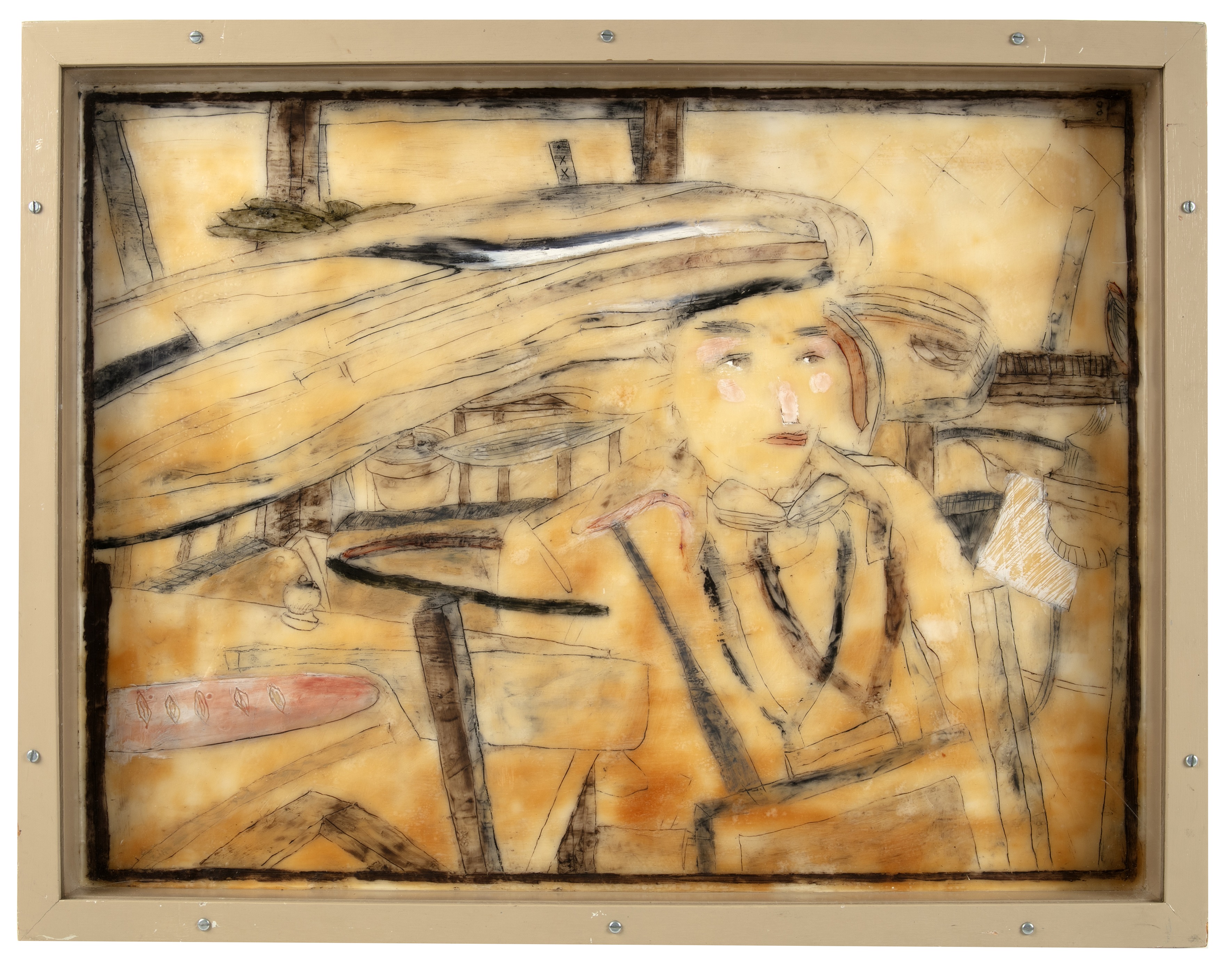 Alistair Park (1930-1984) In Another Kitchen, diptych both parts signed and dated (to reverse) mixed - Image 3 of 6