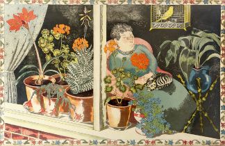 John Northcote Nash (1893-1977) Window Plants, circa 1945 from the series School Prints lithograph