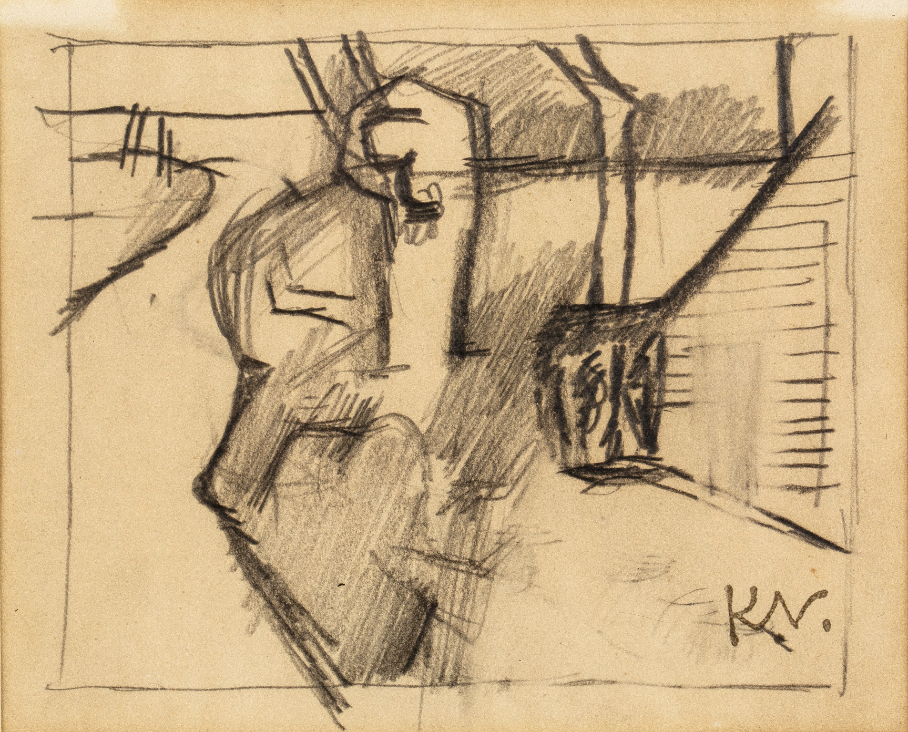 Keith Vaughan (1912-1977) Garden Study II signed with studio stamp (lower right) pencil on paper