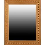 Christopher Vickers (Contemporary) Arts & Crafts mirror oak with an inlaid pattern signed 49 x 39cm.