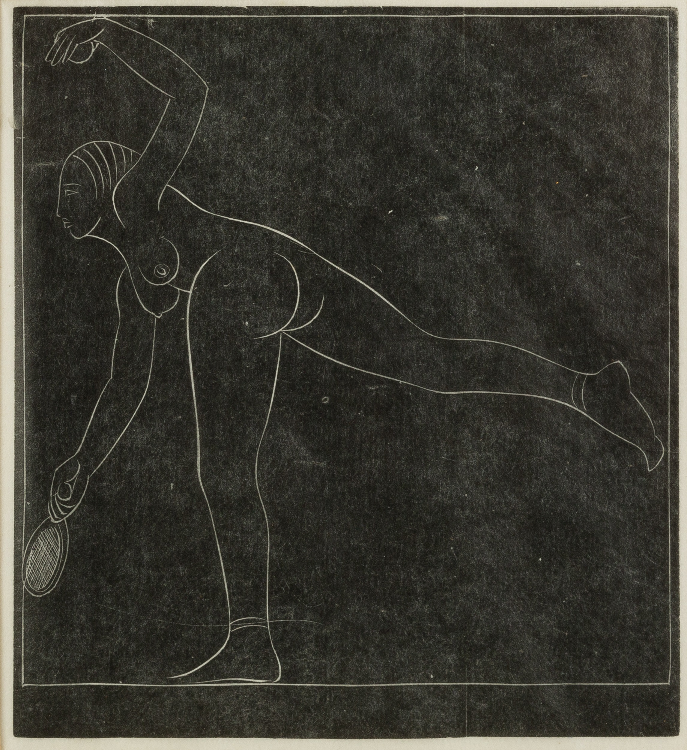 Eric Gill (1882-1940) The Tennis Player wood engraving 11.5cm x 10cm. Provenance: Nomad Galleries;