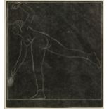 Eric Gill (1882-1940) The Tennis Player wood engraving 11.5cm x 10cm. Provenance: Nomad Galleries;