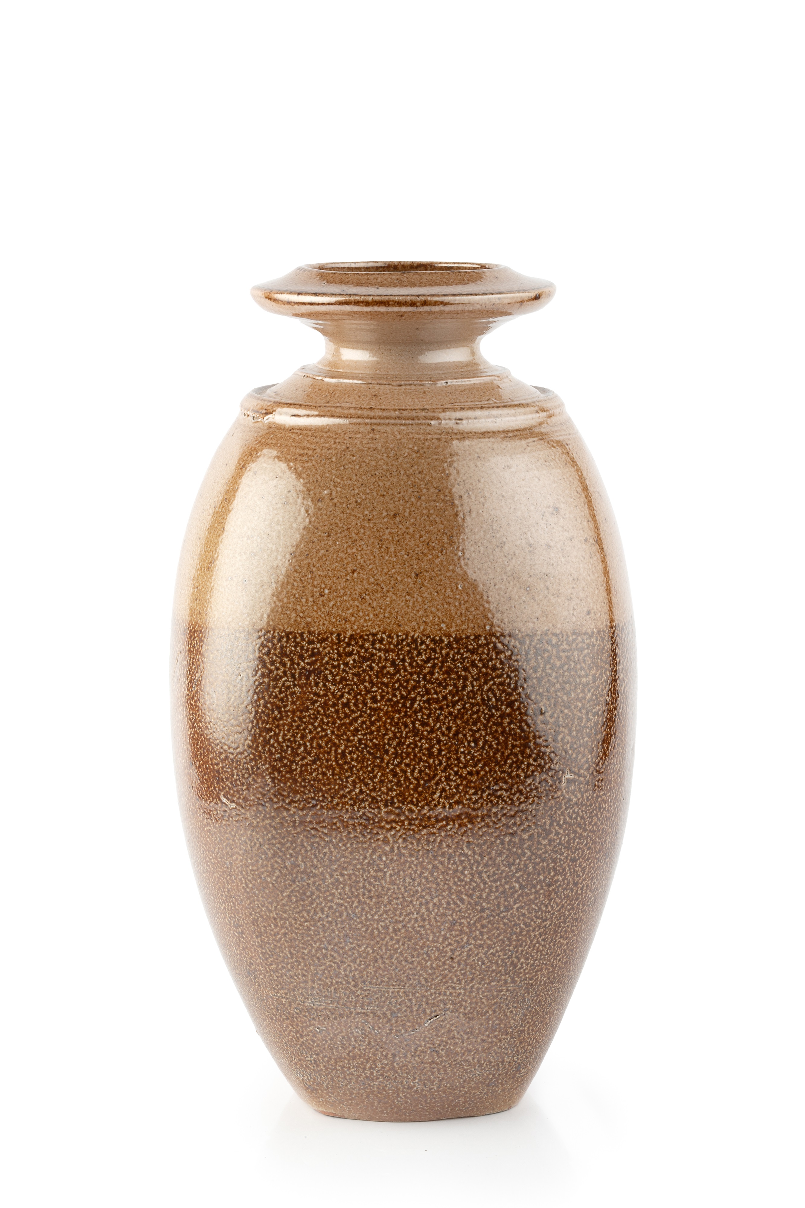 Richard Batterham (1936-2021) Vase stoneware, with two-tone salt glaze 34cm high.